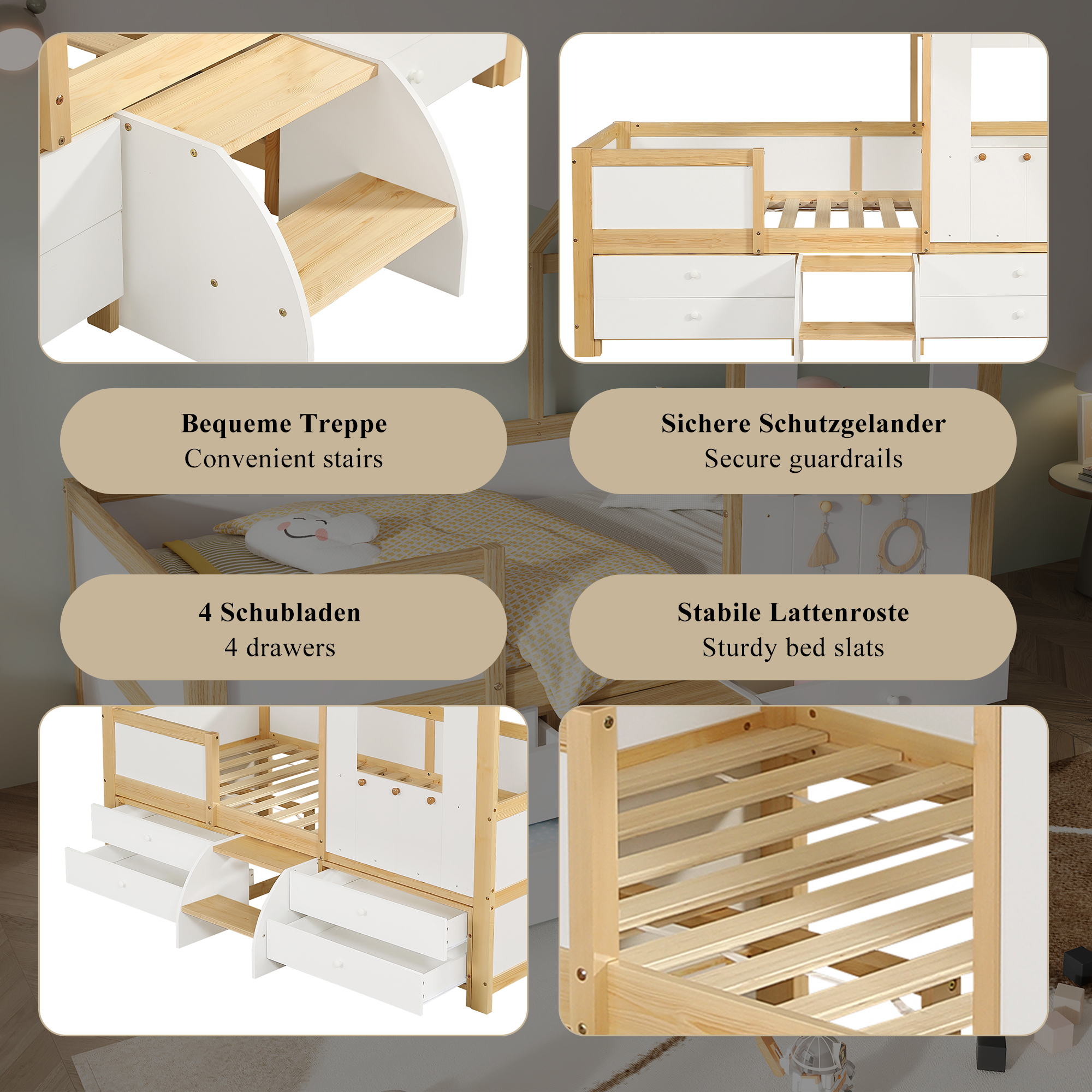 Lit enfant design maison fenetre