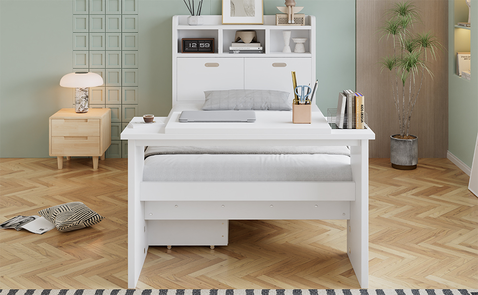Table rabattable au pied du lit