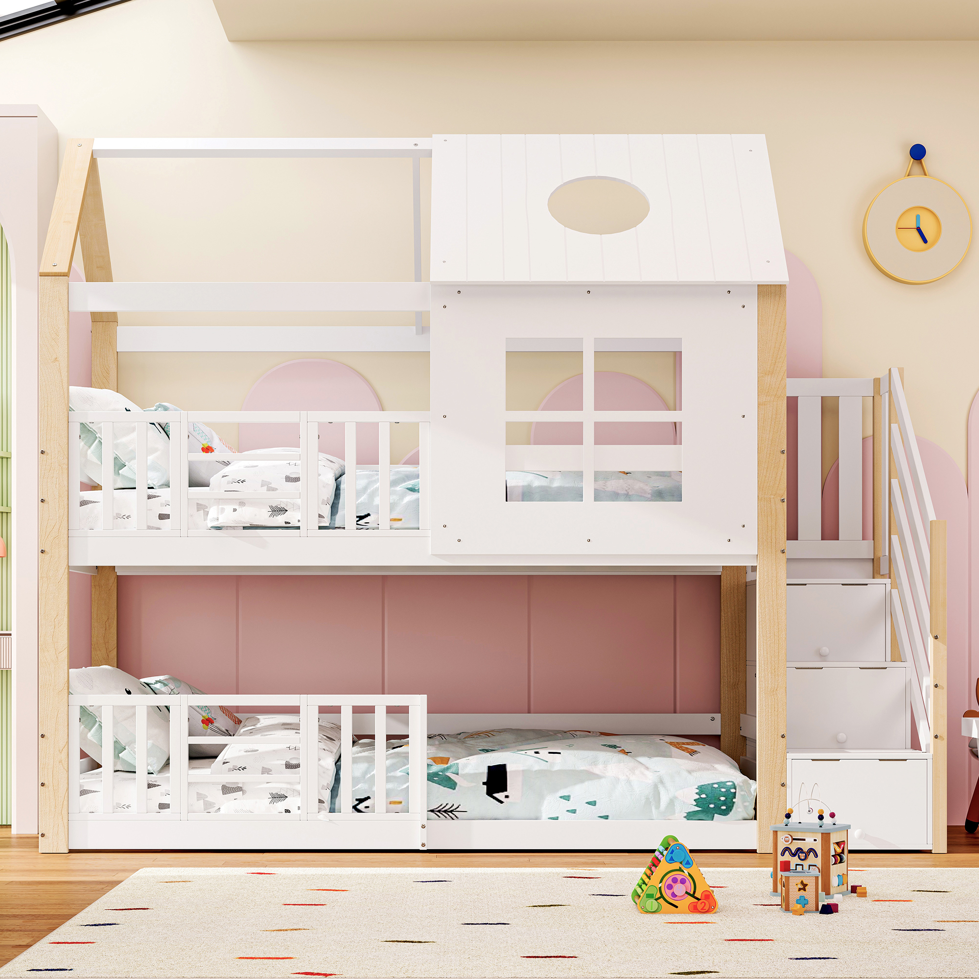 [32455235WAA]Etagenbett mit Aufbewahrungstreppe, H