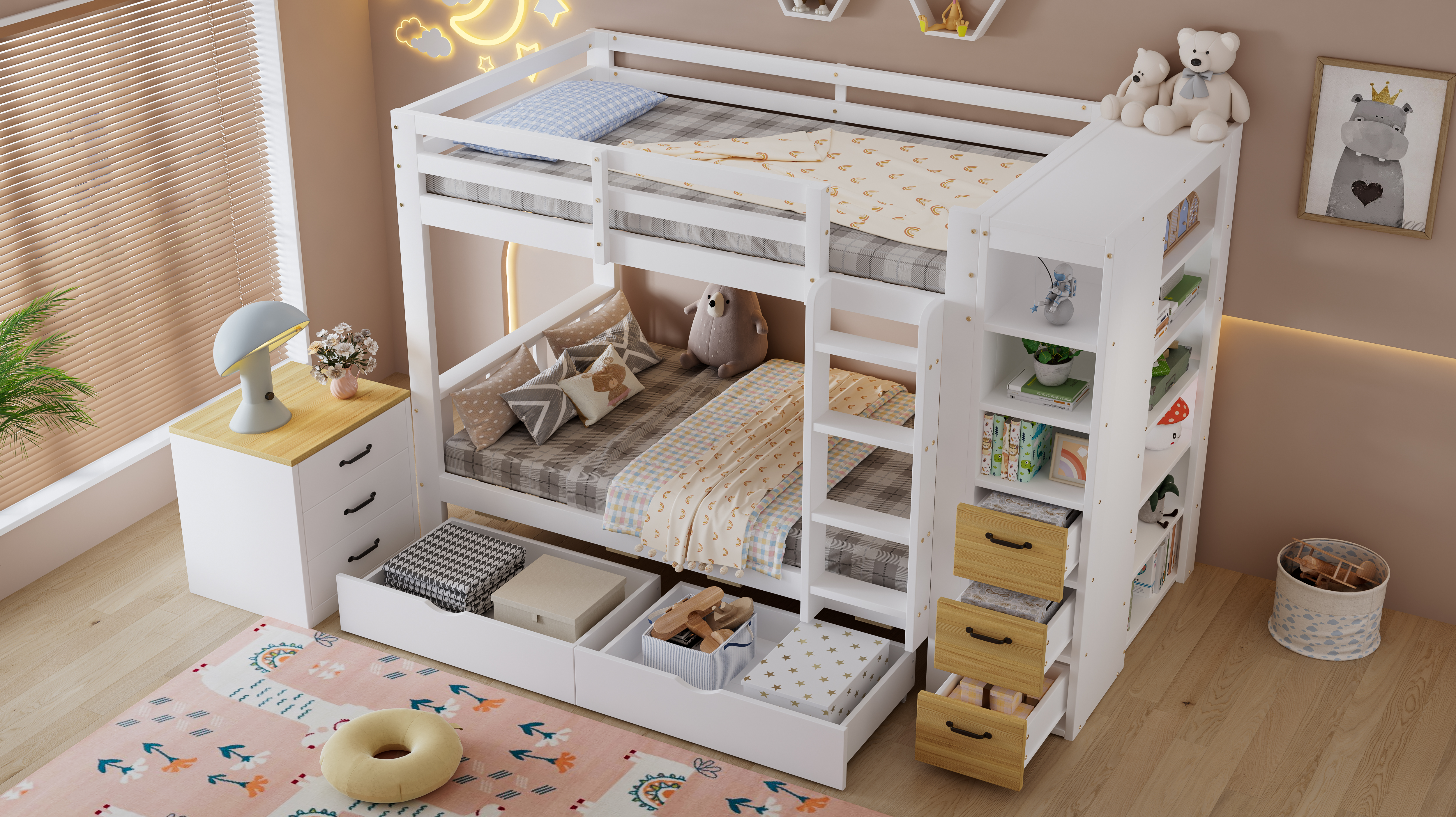 Lit superposé en bois blanc