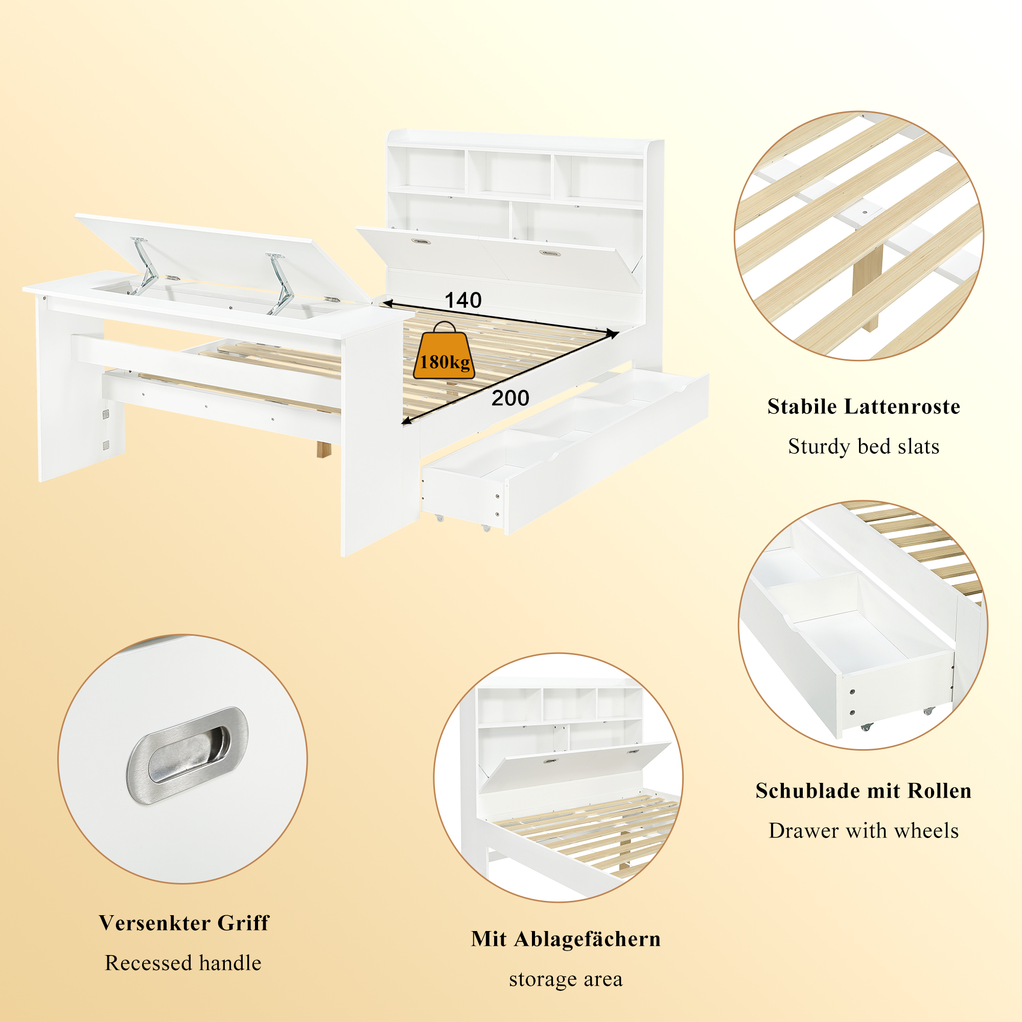 Design blanc épuré pour chambre moderne