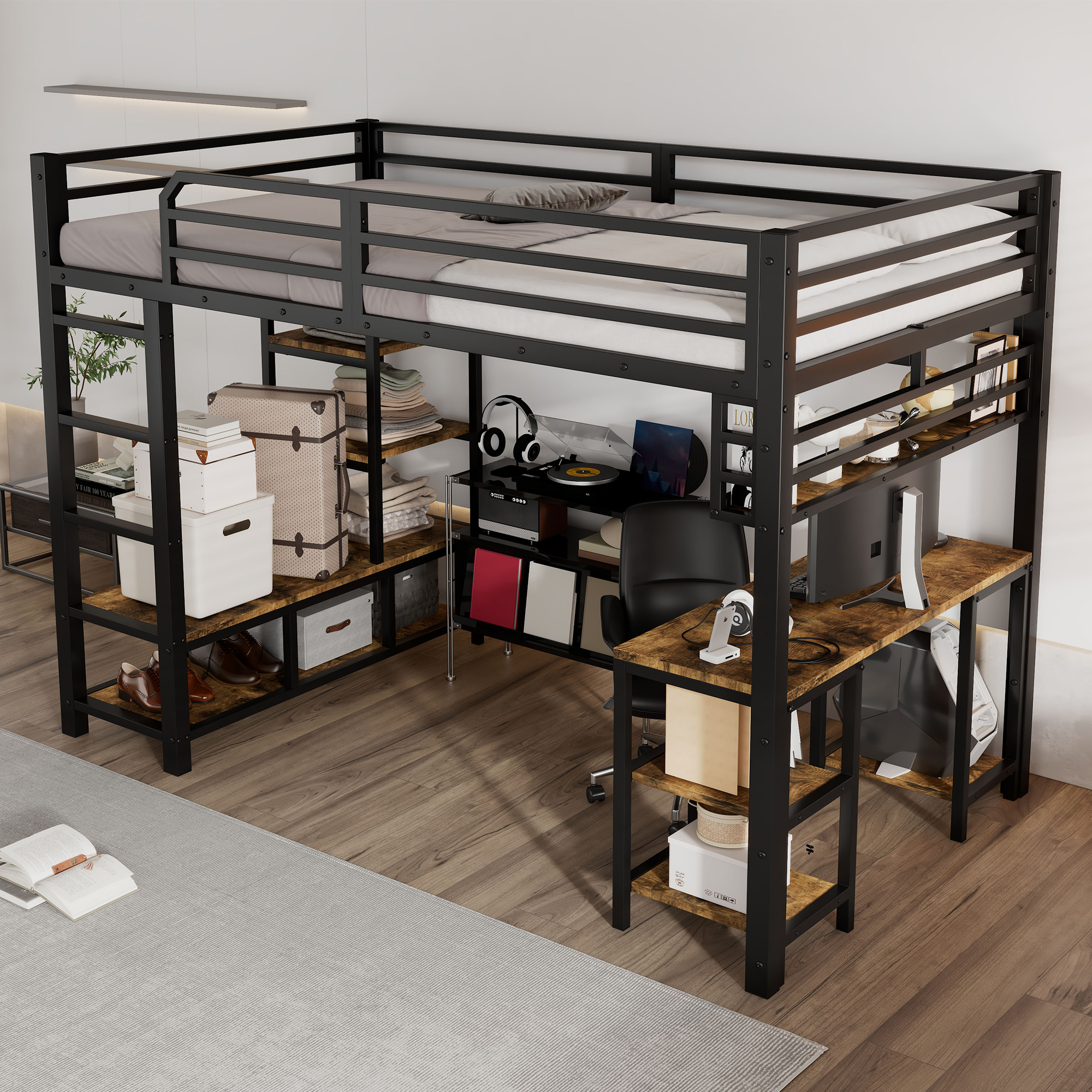 Vue principale du lit mezzanine