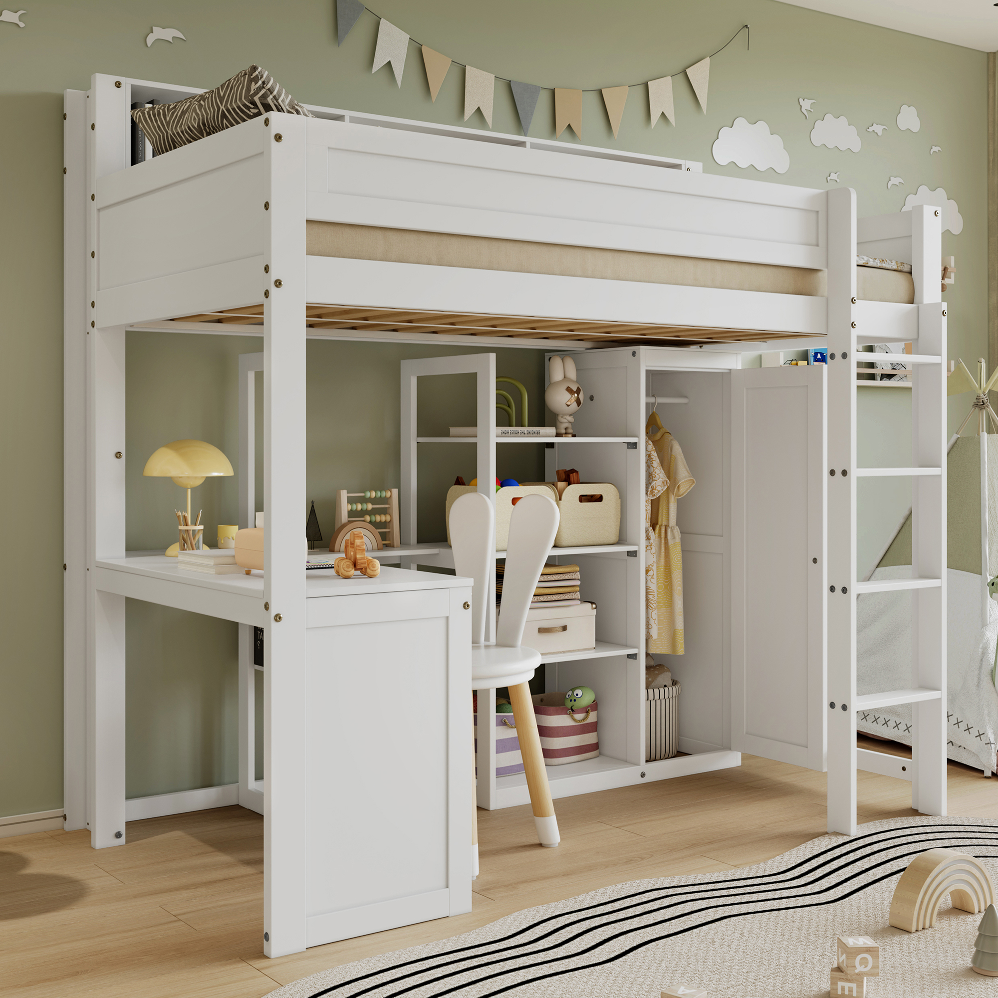 Lit superposé avec espace de rangement - Vue principale