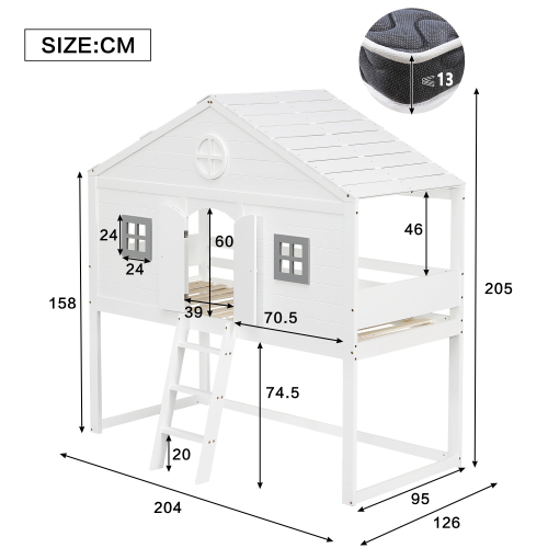 Diagramme des dimensions du lit maison