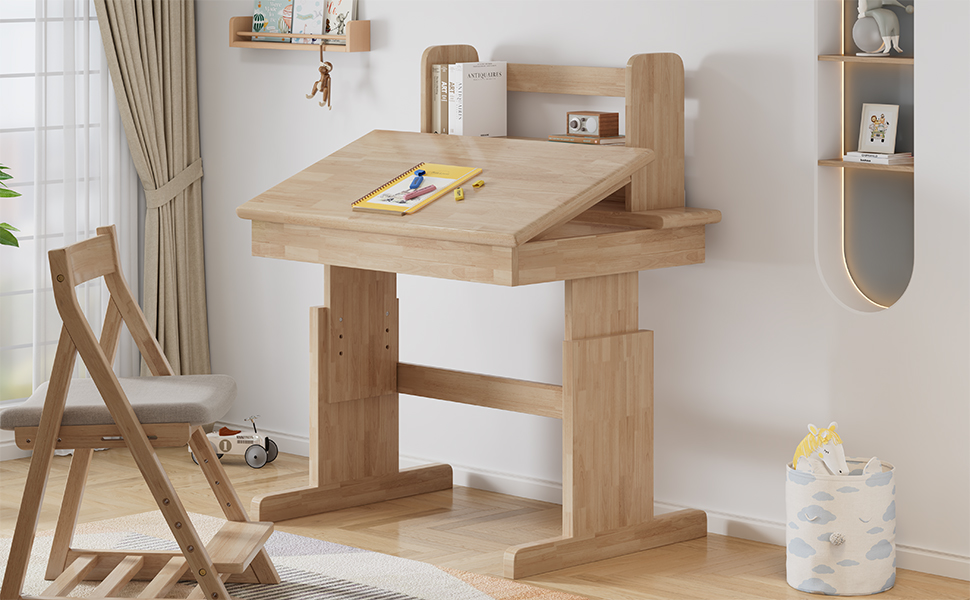 vue d’angle de la table d’étude enfant
