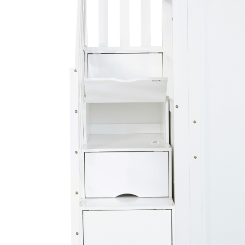 Escalier avec rampe et compartiments de rangement