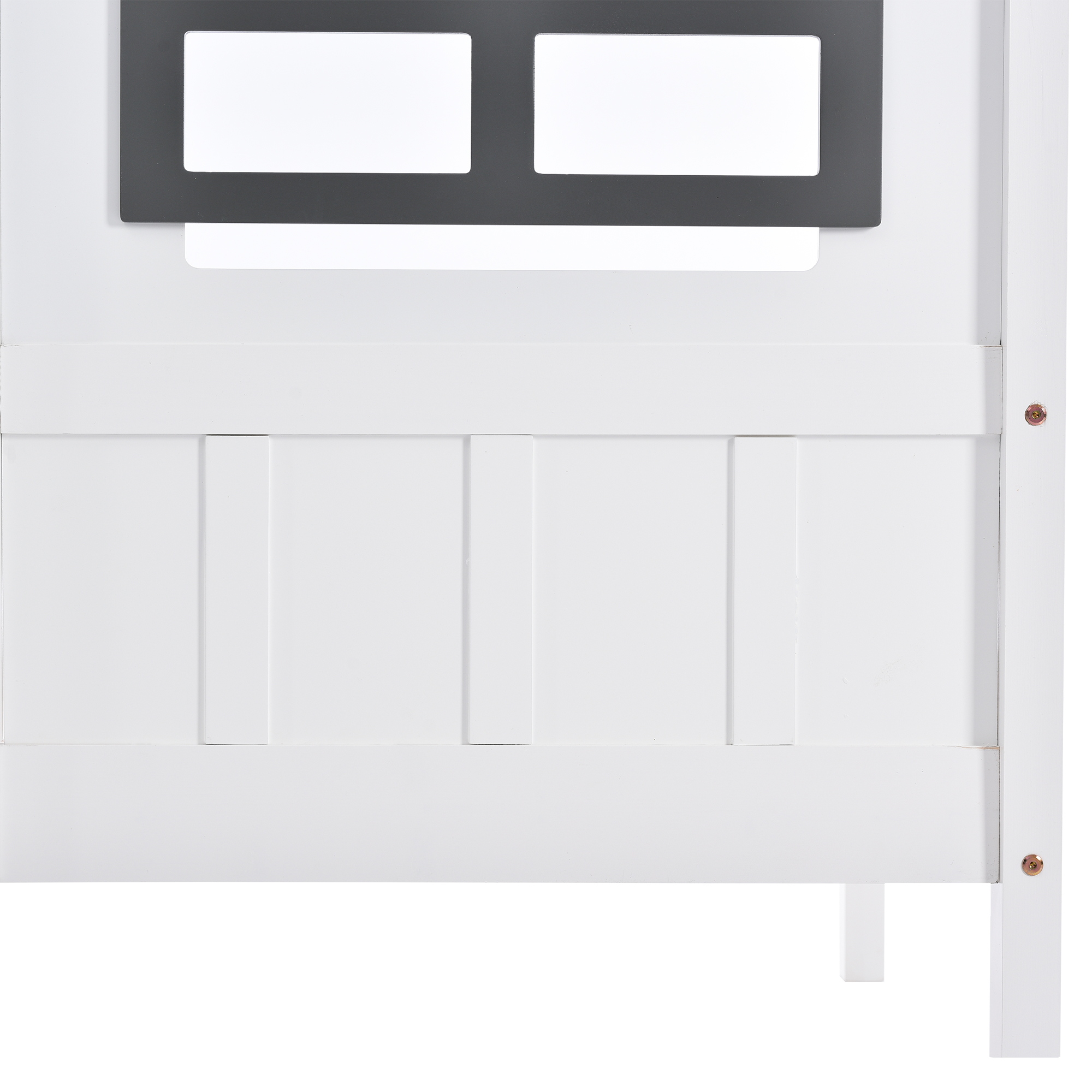 Lit enfant en forme de maison avec doubles fenêtres MDF, barrières sécurité, autocollants vis, pour chambre d'enfant, design chaleureux, sécurité renforcée, jeu et sommeil, style ludique, stabilité, confort - image 15