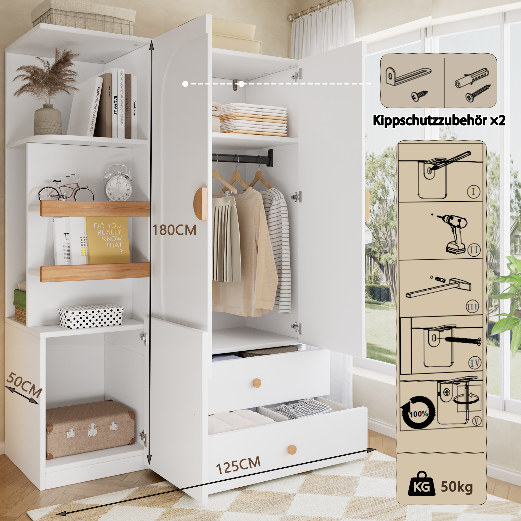 Armoire moderne blanc naturel