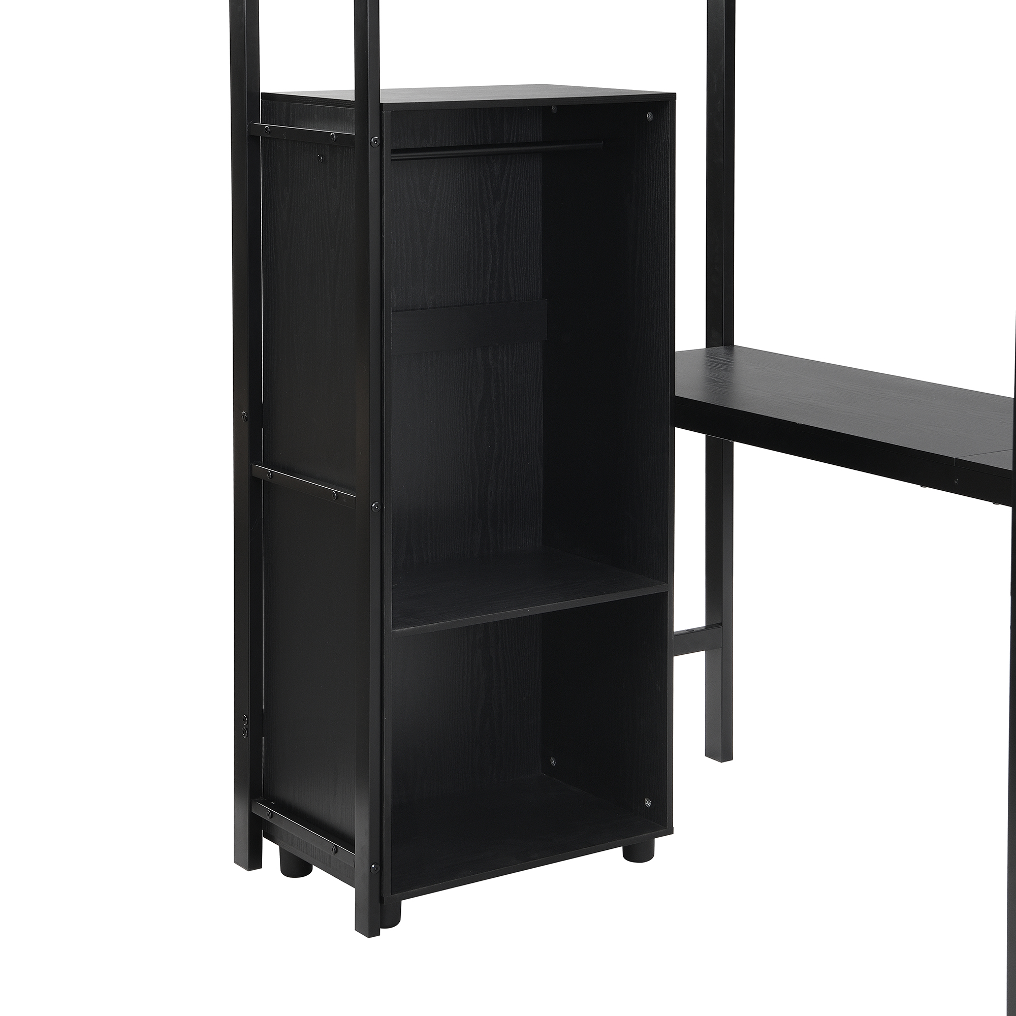Lit mezzanine 90 x 200 cm en fer avec bureau de 2 - image 23