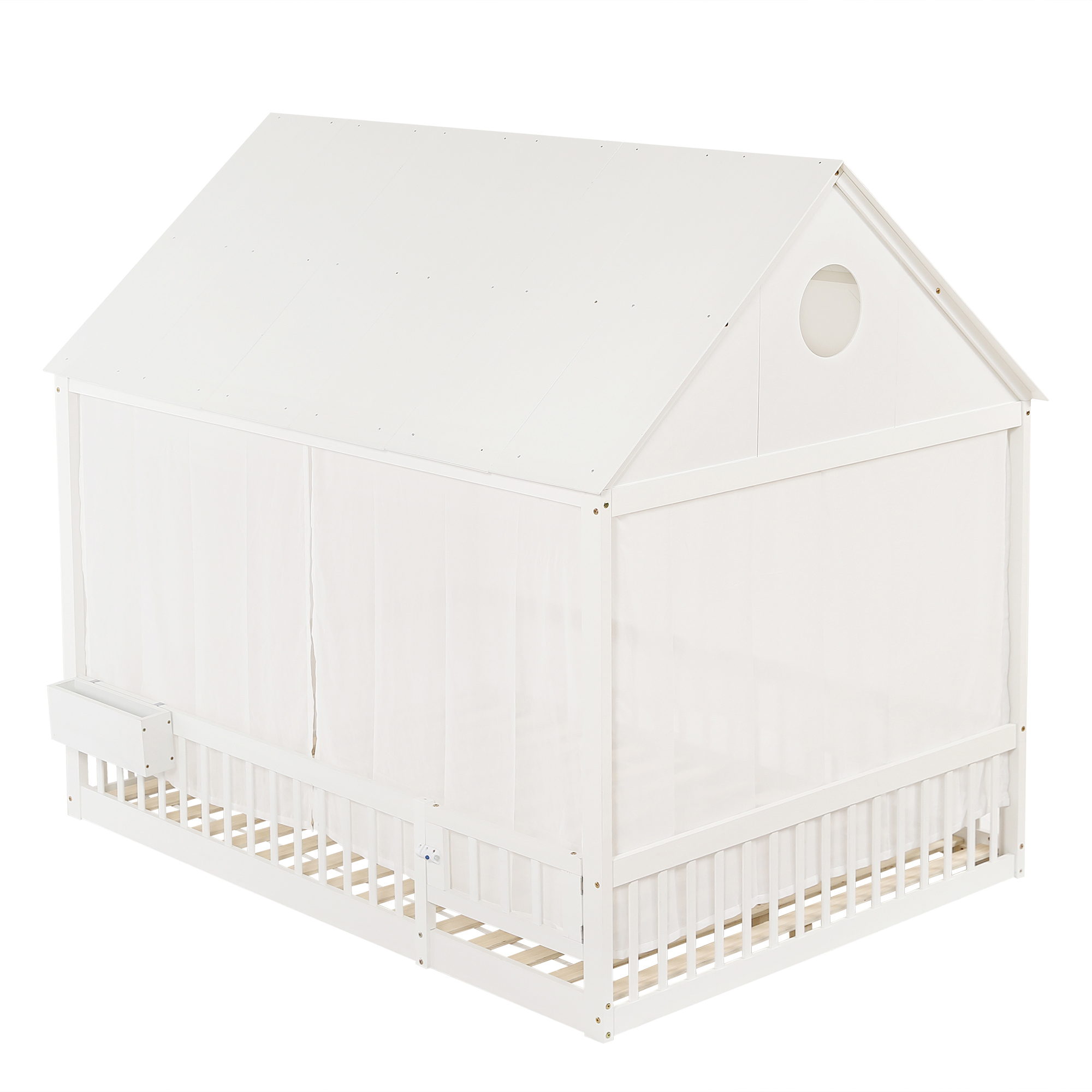 Lit maison enfant 140x200 cm en bois de pin MDF et - image 15
