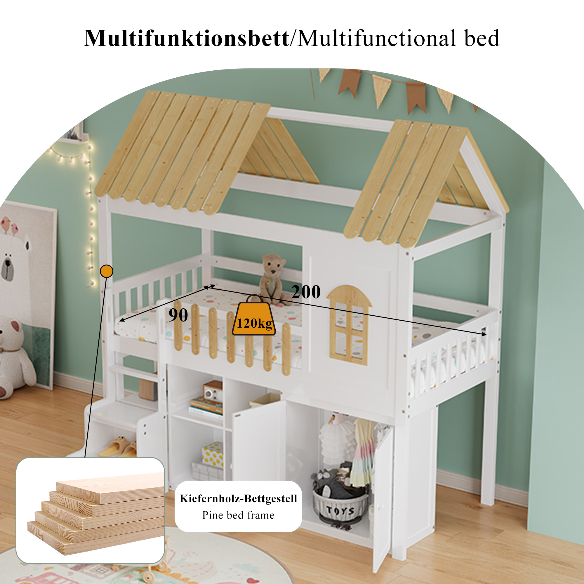 Détail de l'escalier à deux marches