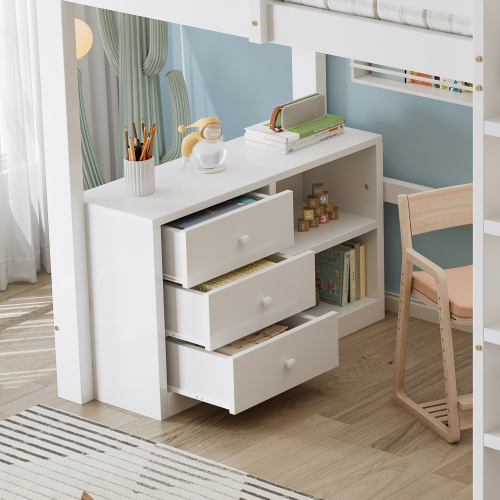 Lit mezzanine enfant avec bureau intégré
