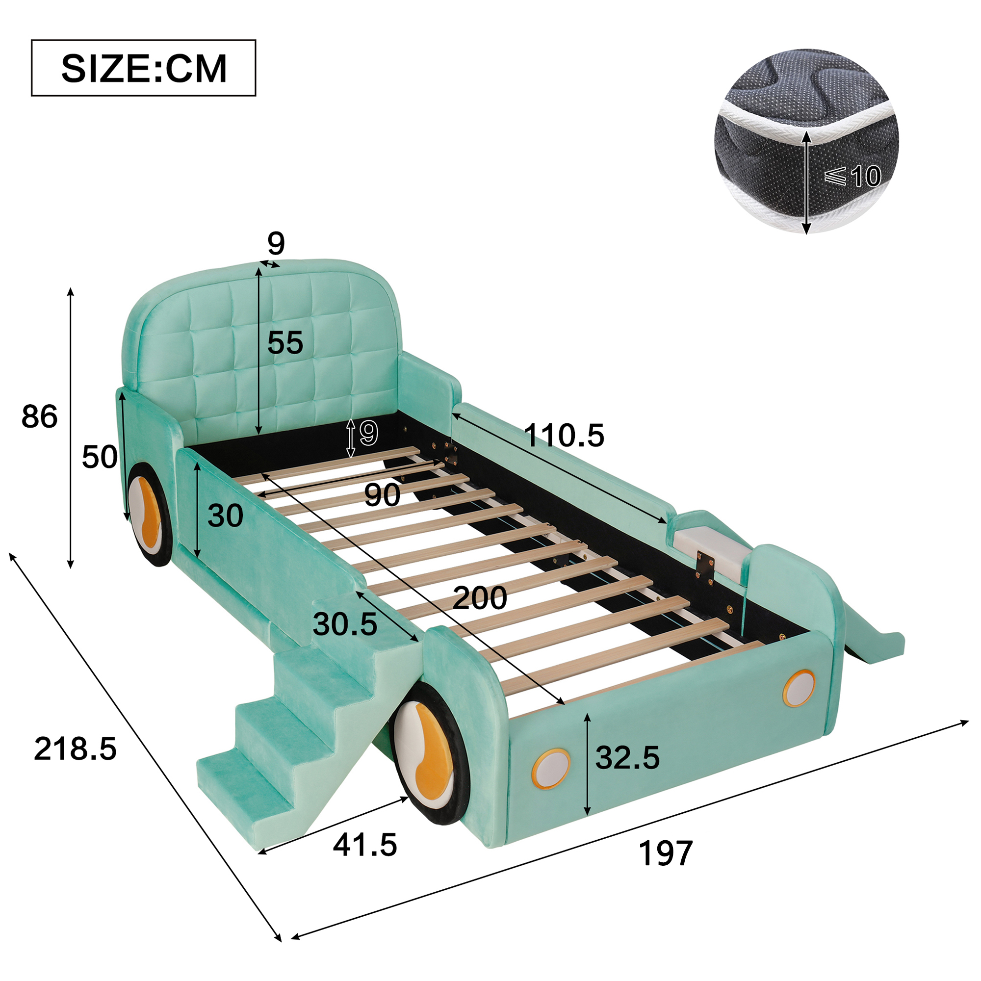 Lit enfant design voiture avec rutsche - Vue principale
