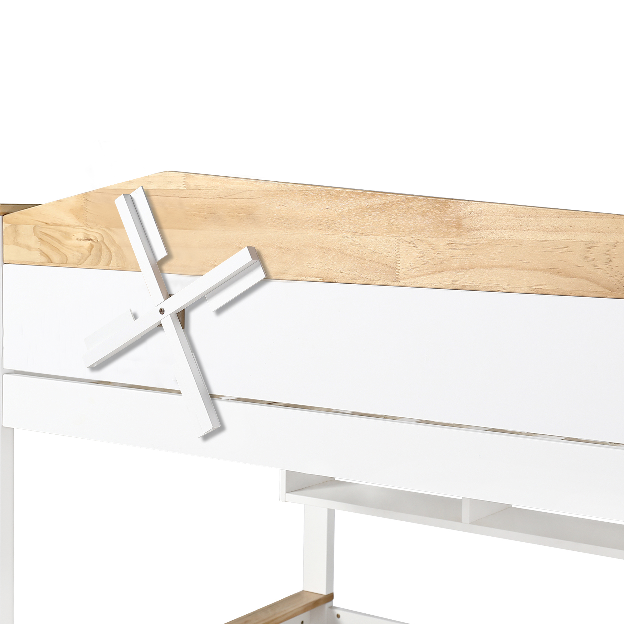 Etagenbett mit Windmühle, mit Regalen, Kinderbett,