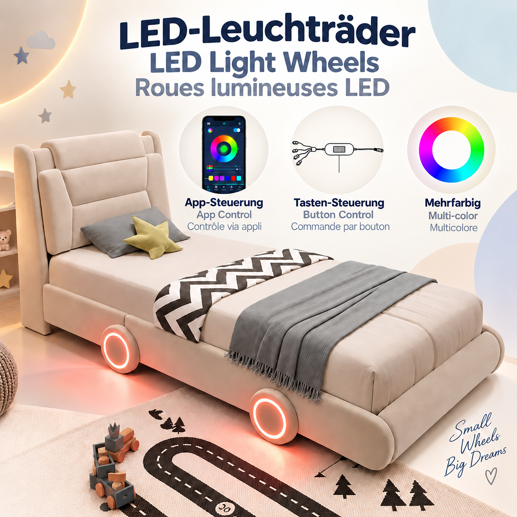 Roues LED lit voiture enfant