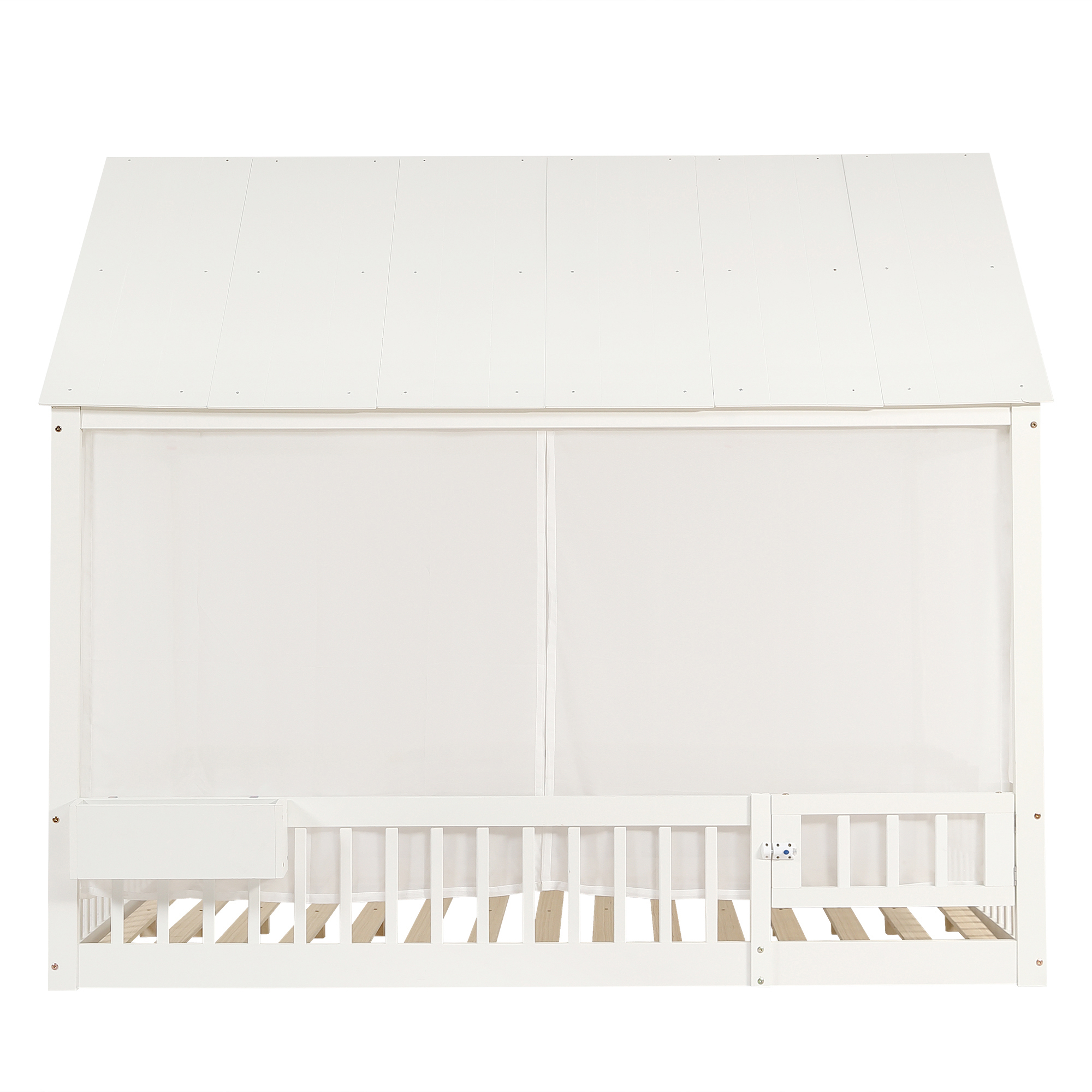 Lit maison enfant 140x200 cm en bois de pin MDF et - image 13