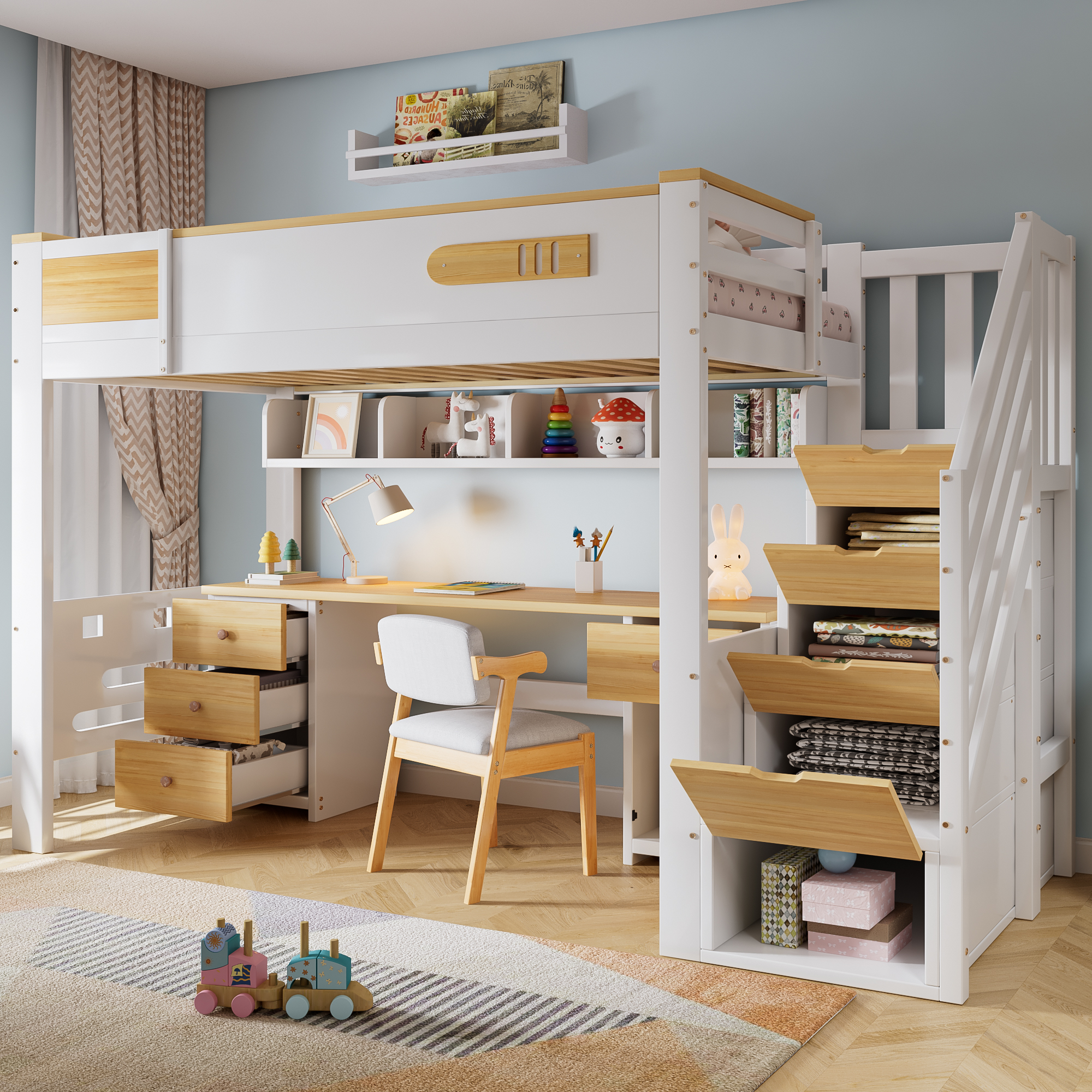 Vue principale du lit mezzanine