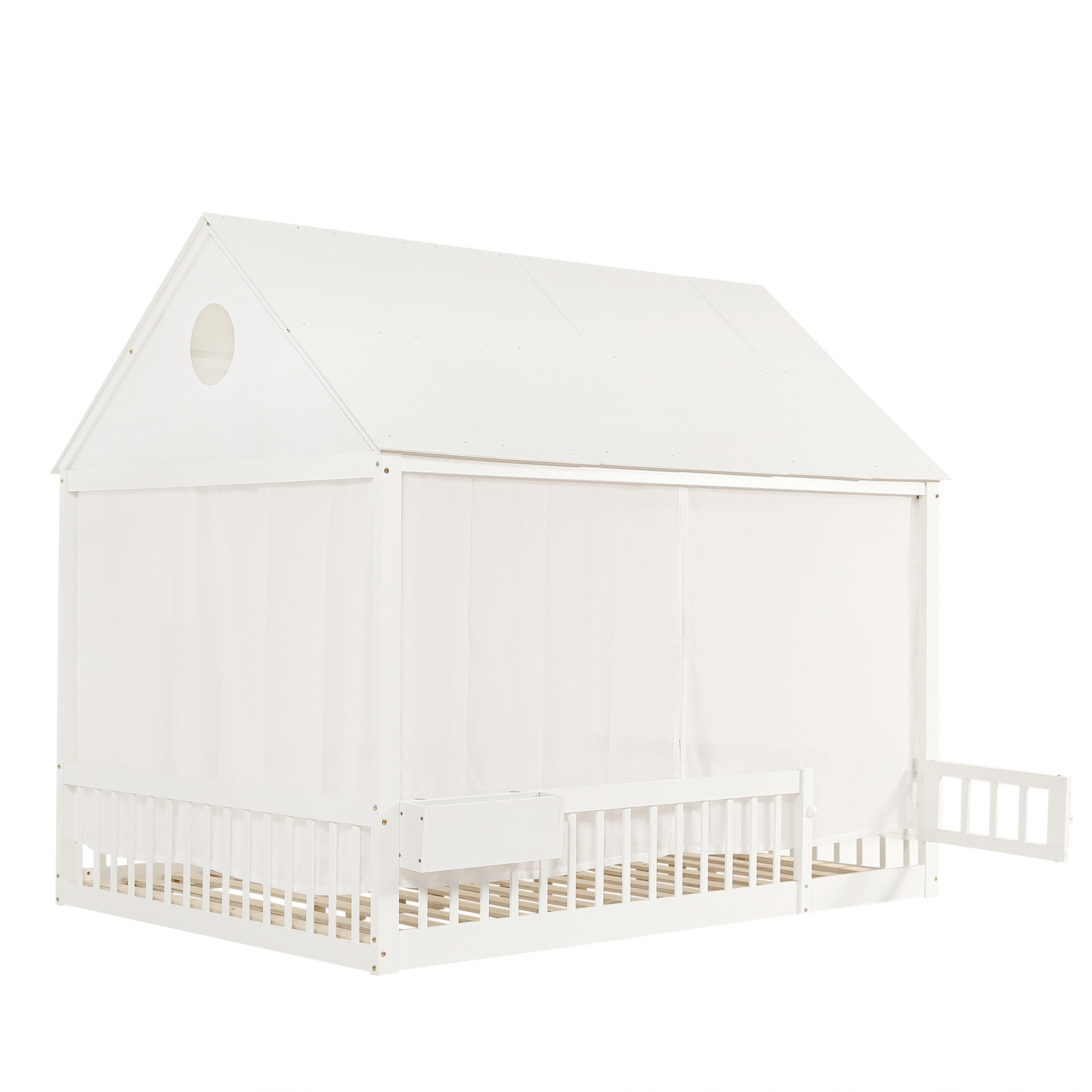 Lit maison enfant 140x200 cm en bois de pin MDF et - image 14