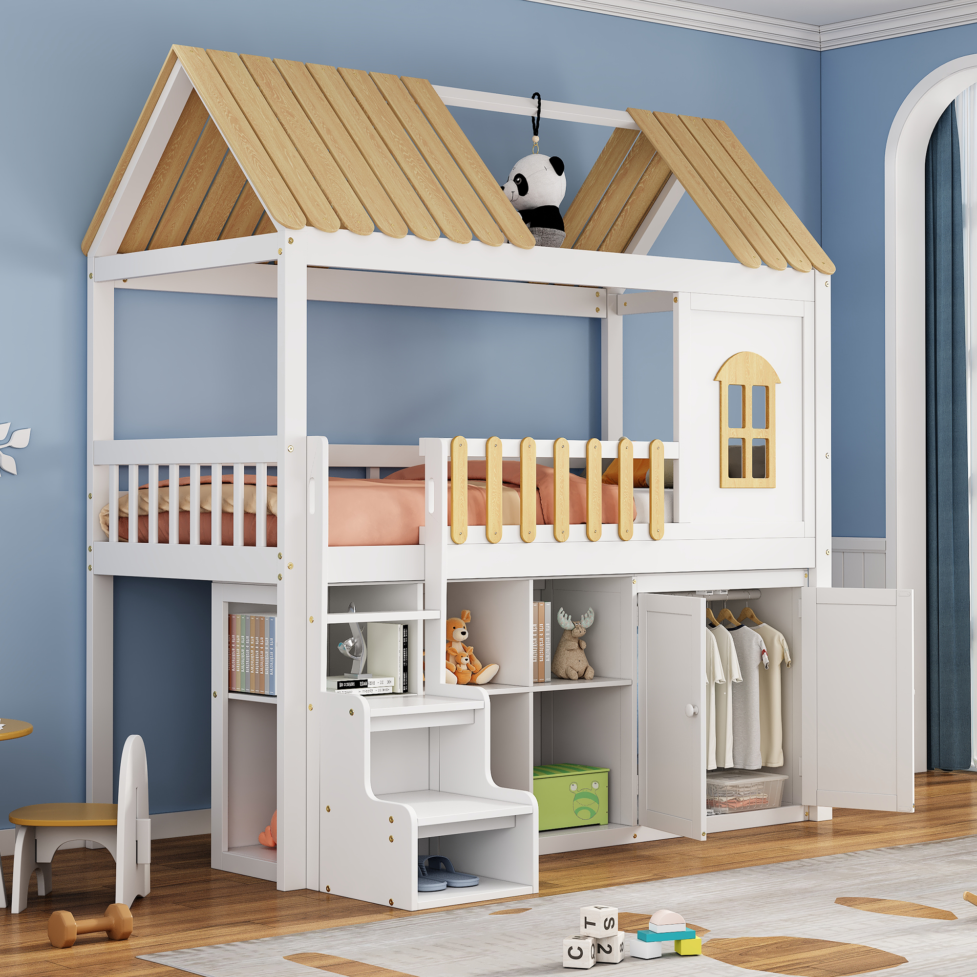Lit superposé cabane pour enfants - Vue principale