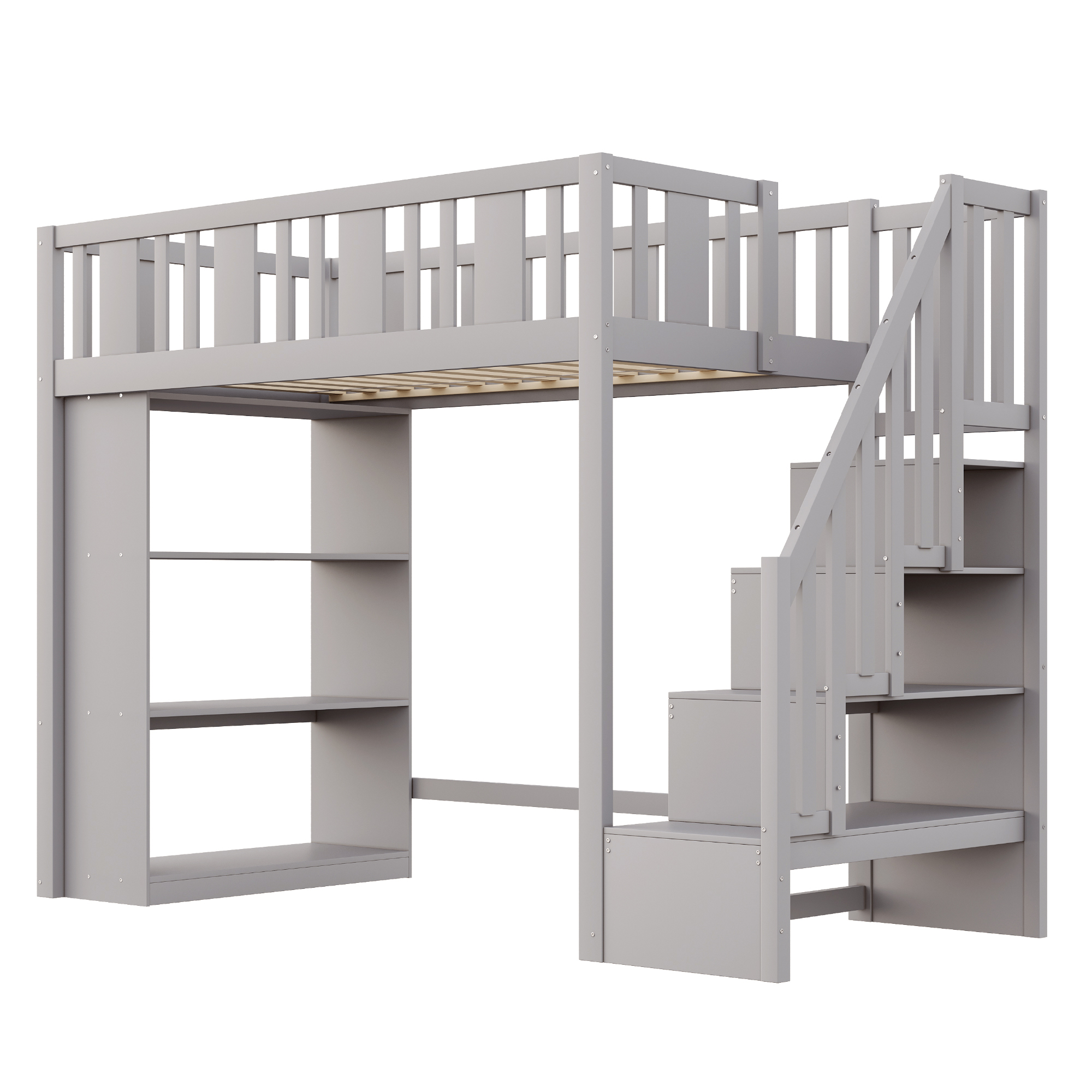 Lit mezzanine en bois de pin massif avec échelle d - image 5