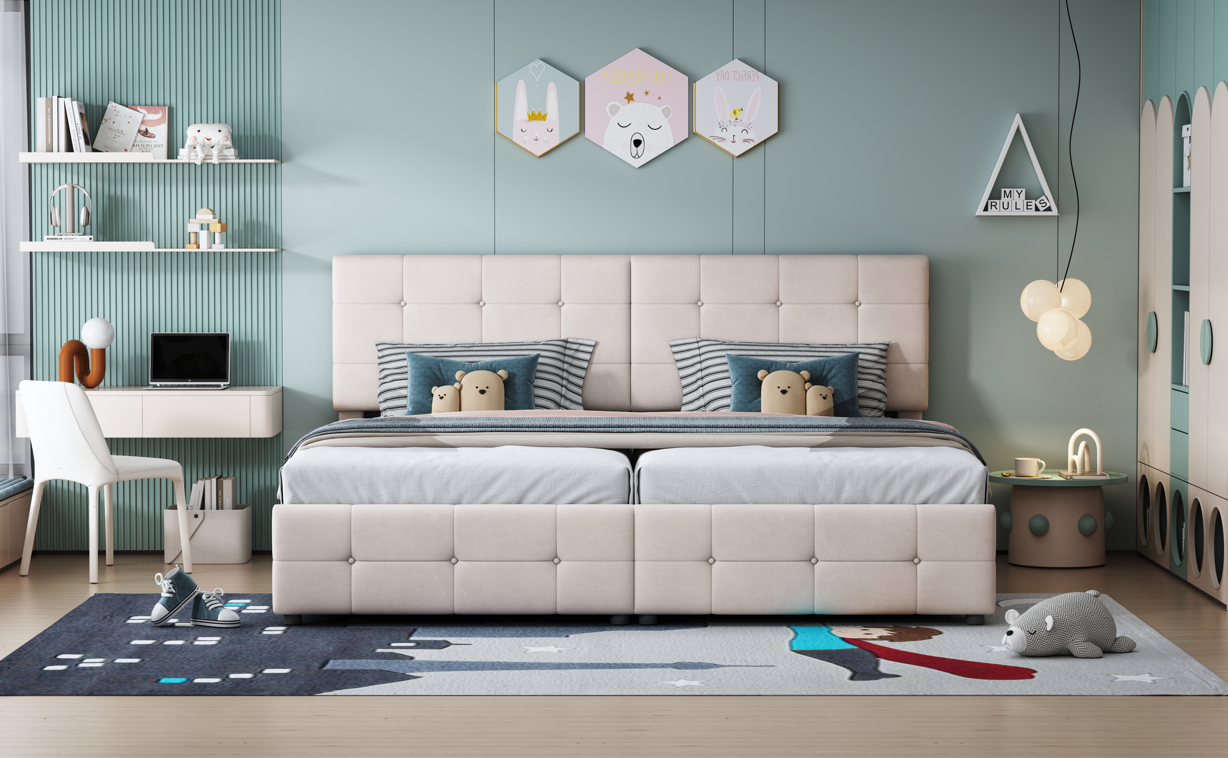 Lit Beige 180 x 200 cm 6