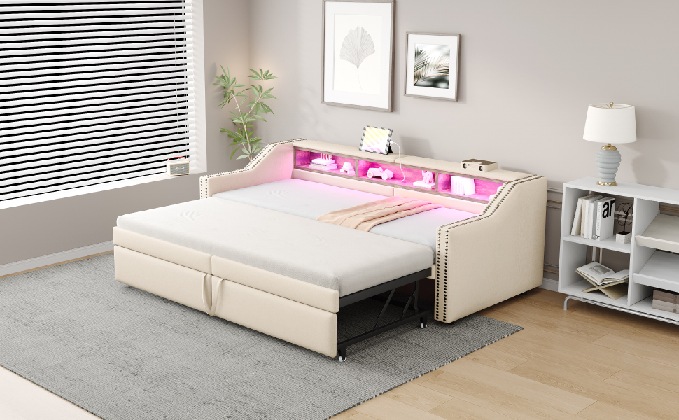 Canapé-lit en lin FSC avec lit escamotable 180×200 cm, pour salon et chambre, écologique, respirant, sommeil agréable, utilisation simple, design polyvalent, confort et durabilité, style naturel - image 18