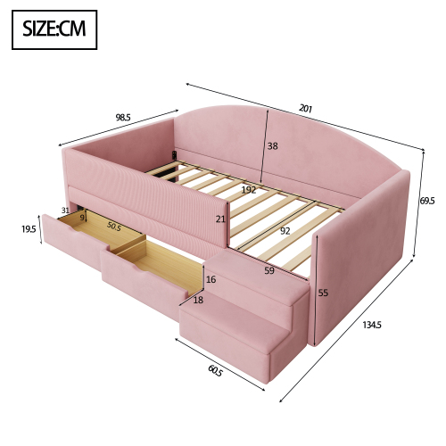 Plan détaillé des dimensions du lit