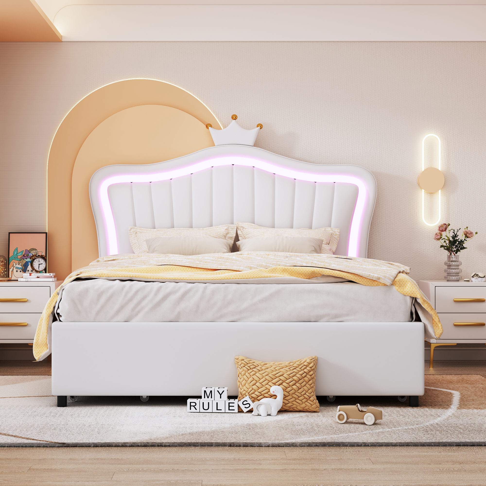 Lit enfant design coquillage avec couronne