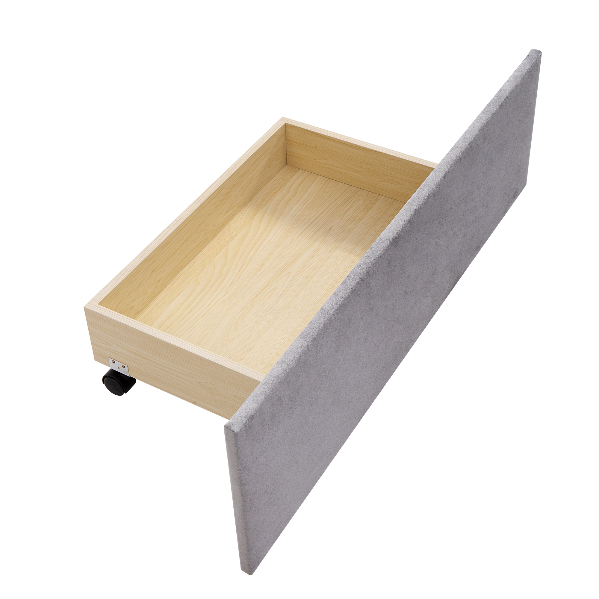 Lit plateforme classique avec tiroir, velours, cadre acier interne, pour enfant, ado et invité, pas de sommier nécessaire, rangement supplémentaire, design intemporel, confort et durabilité, style classique - image 10