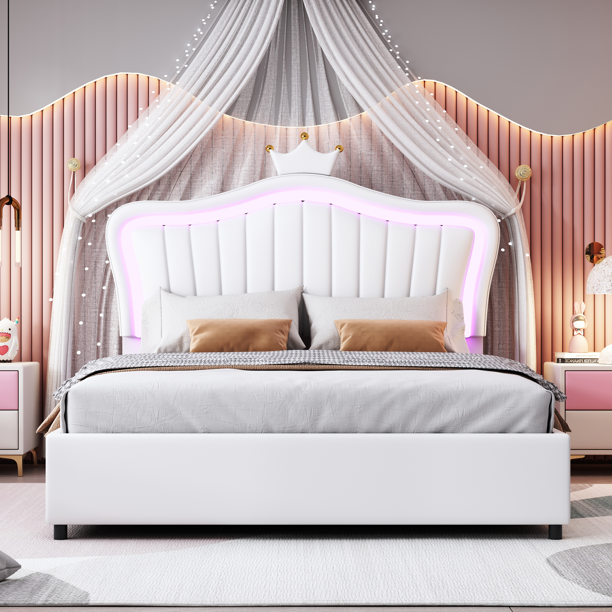 Lit enfant design coquillage avec couronne