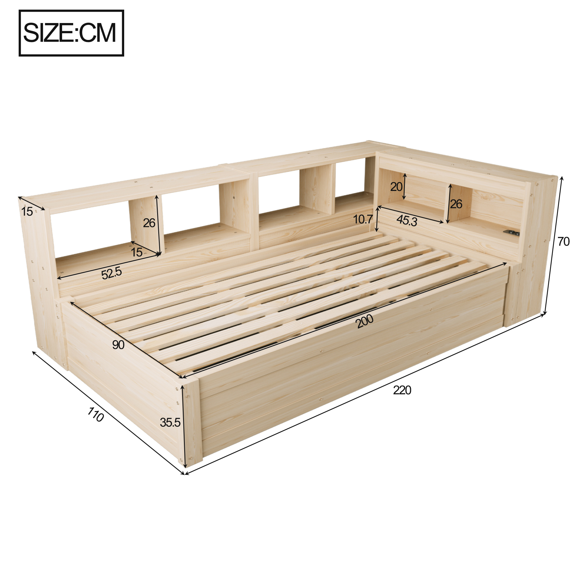 Dimensions canapé lit 90x200 cm
