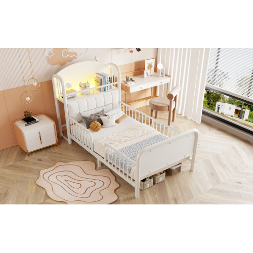 Détails du lit enfant avec rangement et LED