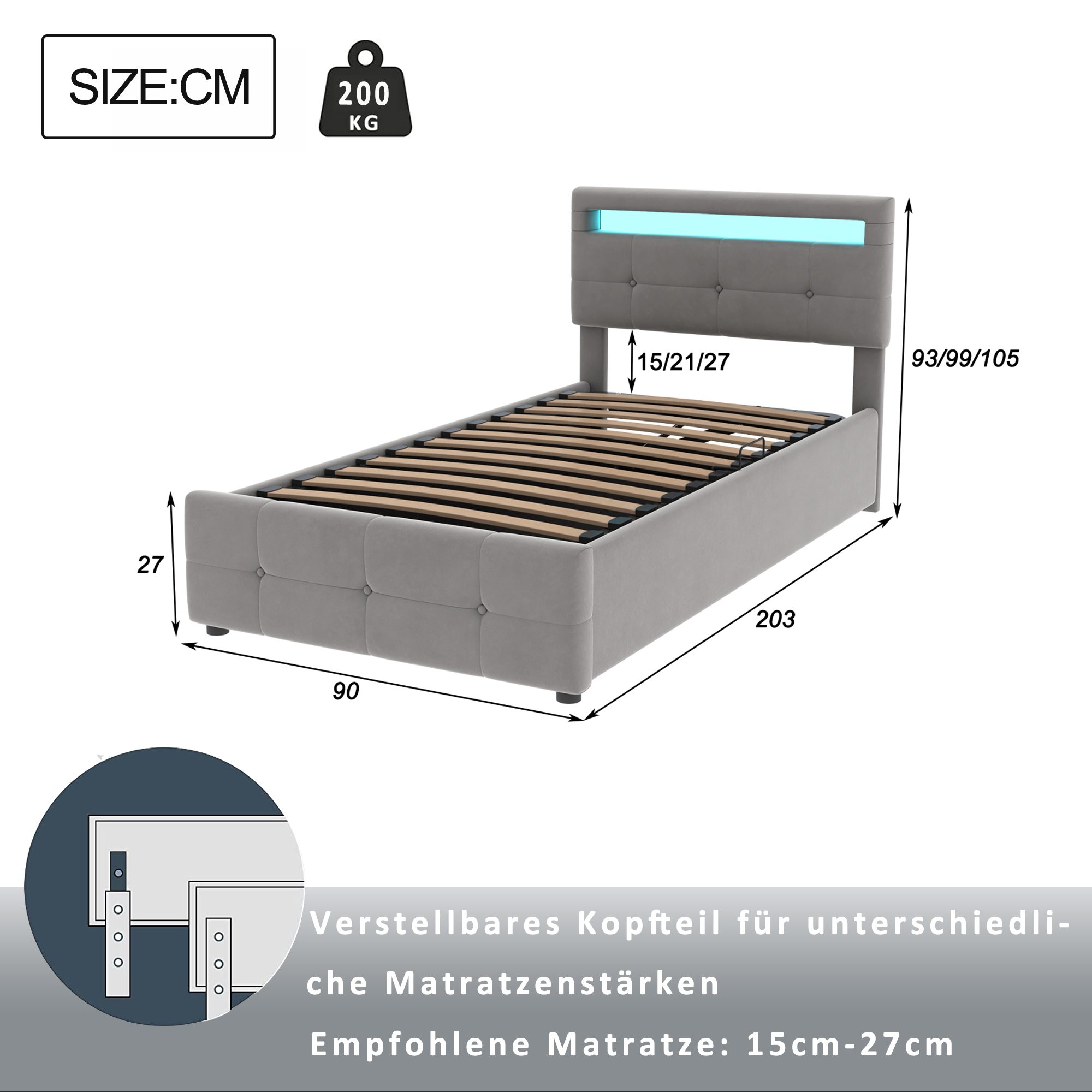 Schéma dimensions lit enfant