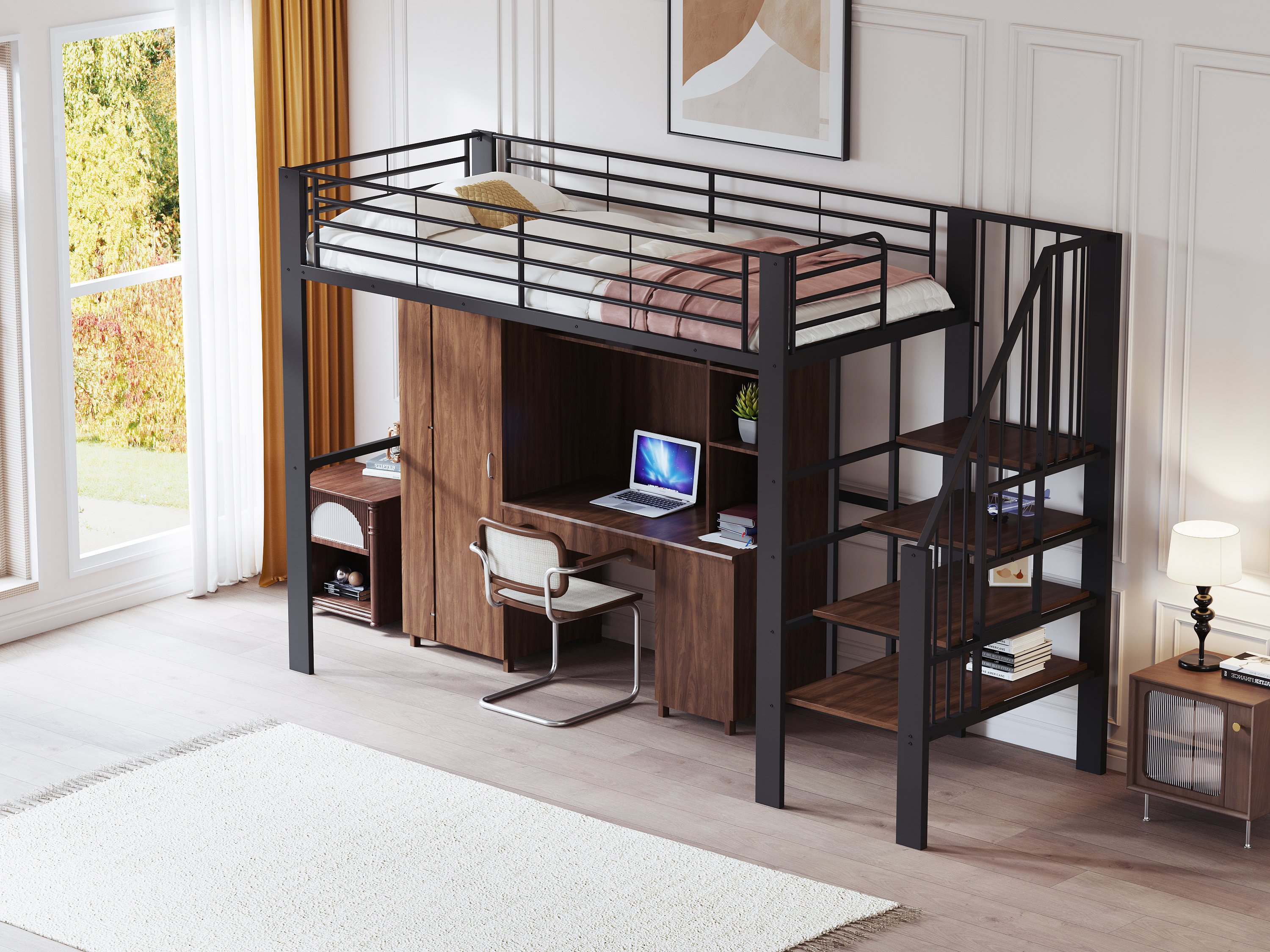 Lit mezzanine 90x200 cm design moderne