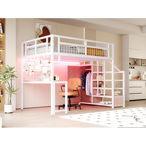 Bureau intégré sous le lit mezzanine