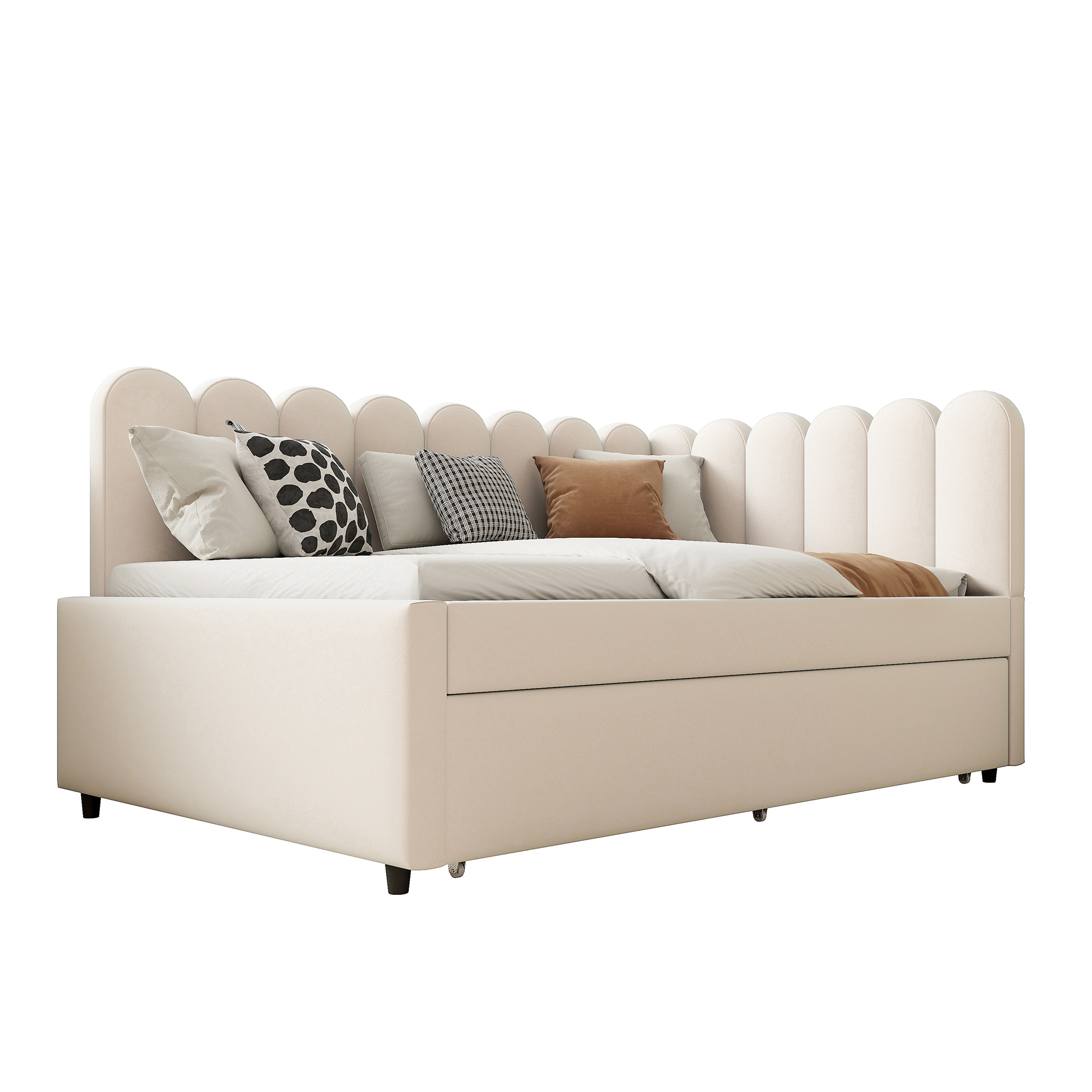 Canapé-lit en L 140×200 cm avec escamotable, velours, pour invités et petites familles, design gain de place, confort assise et couchage, style élégant, utilisation simple, stabilité, durabilité, fonctionnalité - image 15