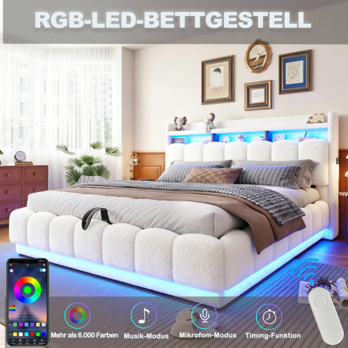 Bande lumineuse LED intégrée au lit blanc