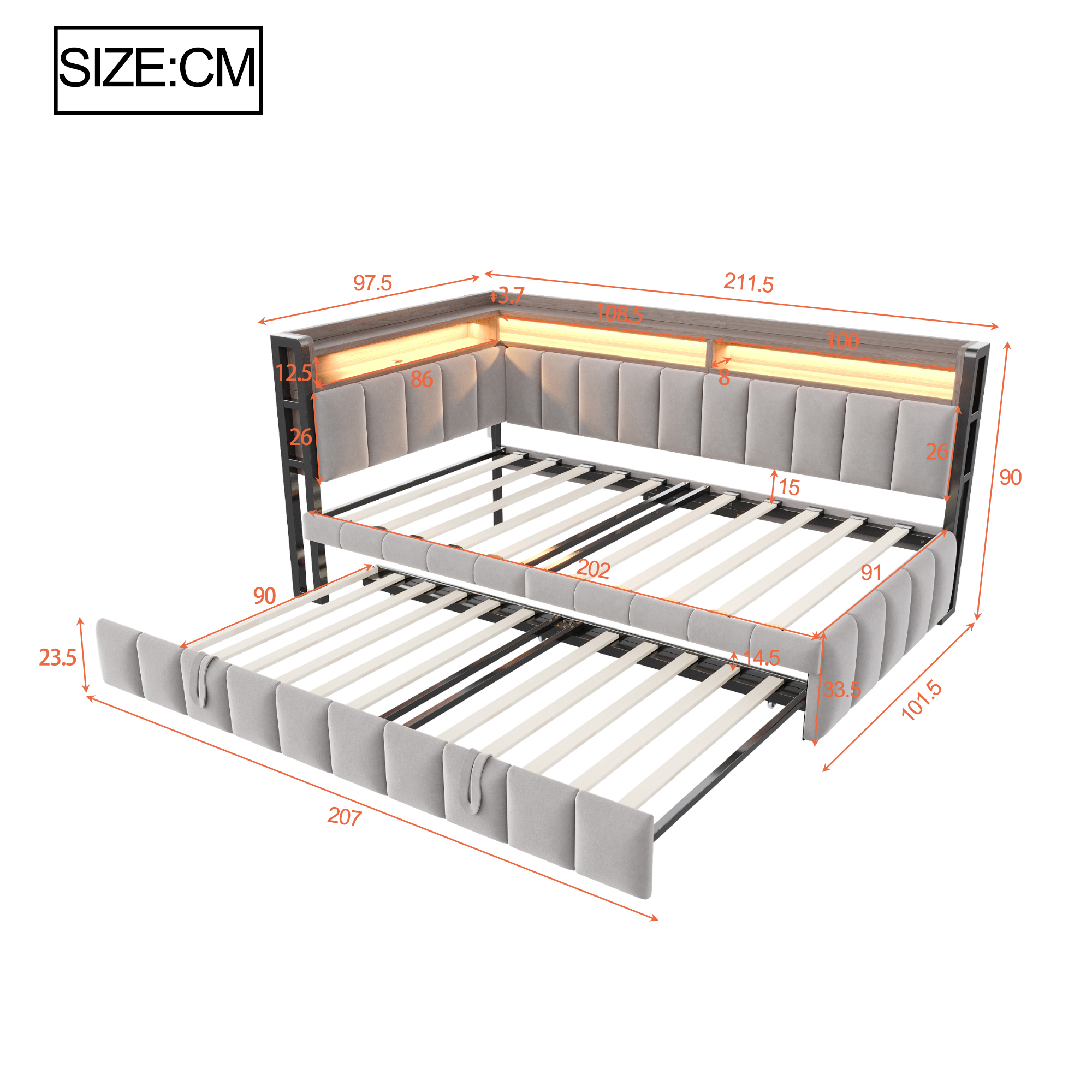 Dimensions du canapé convertible