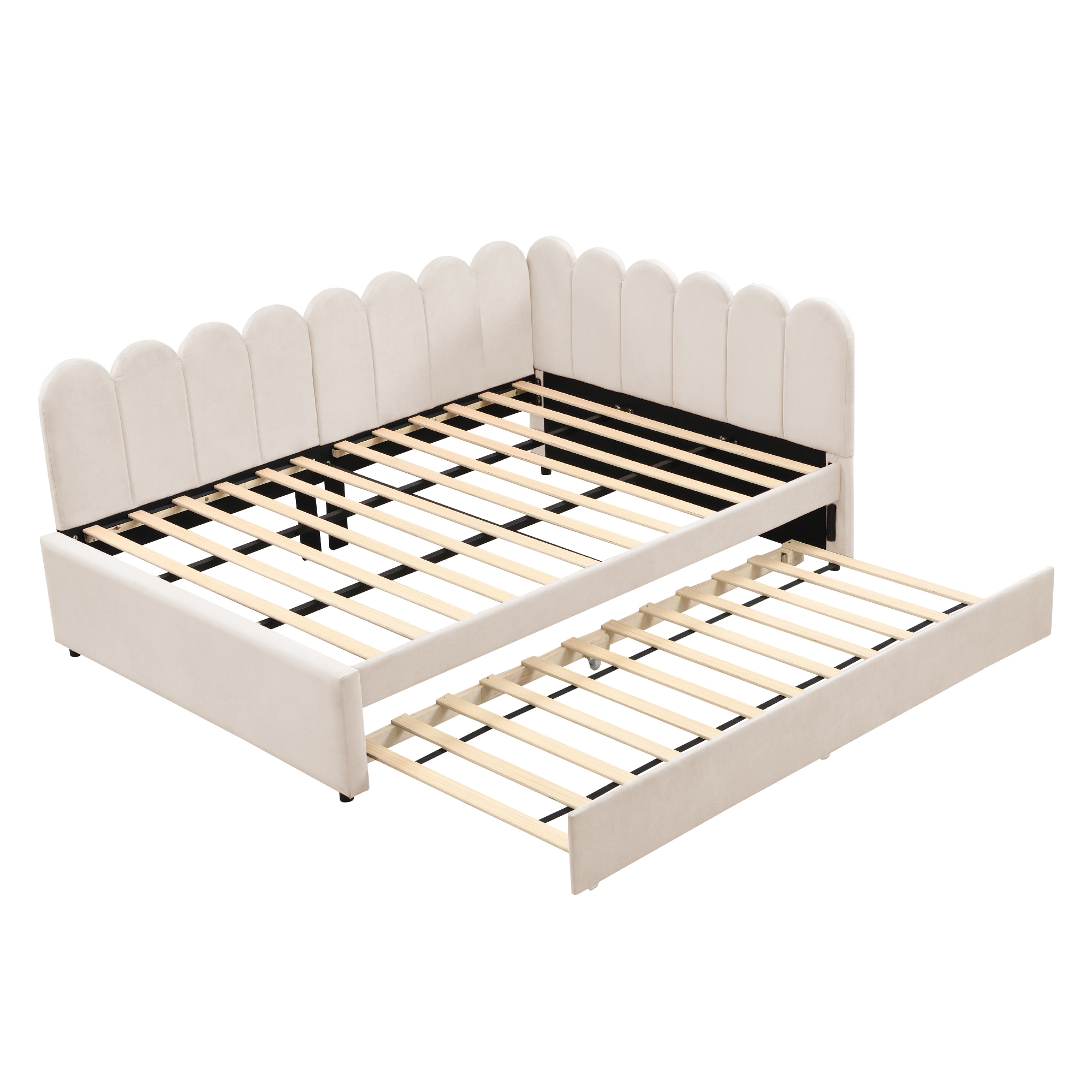 Canapé-lit en L 140×200 cm avec escamotable, velours, pour invités et petites familles, design gain de place, confort assise et couchage, style élégant, utilisation simple, stabilité, durabilité, fonctionnalité - image 22