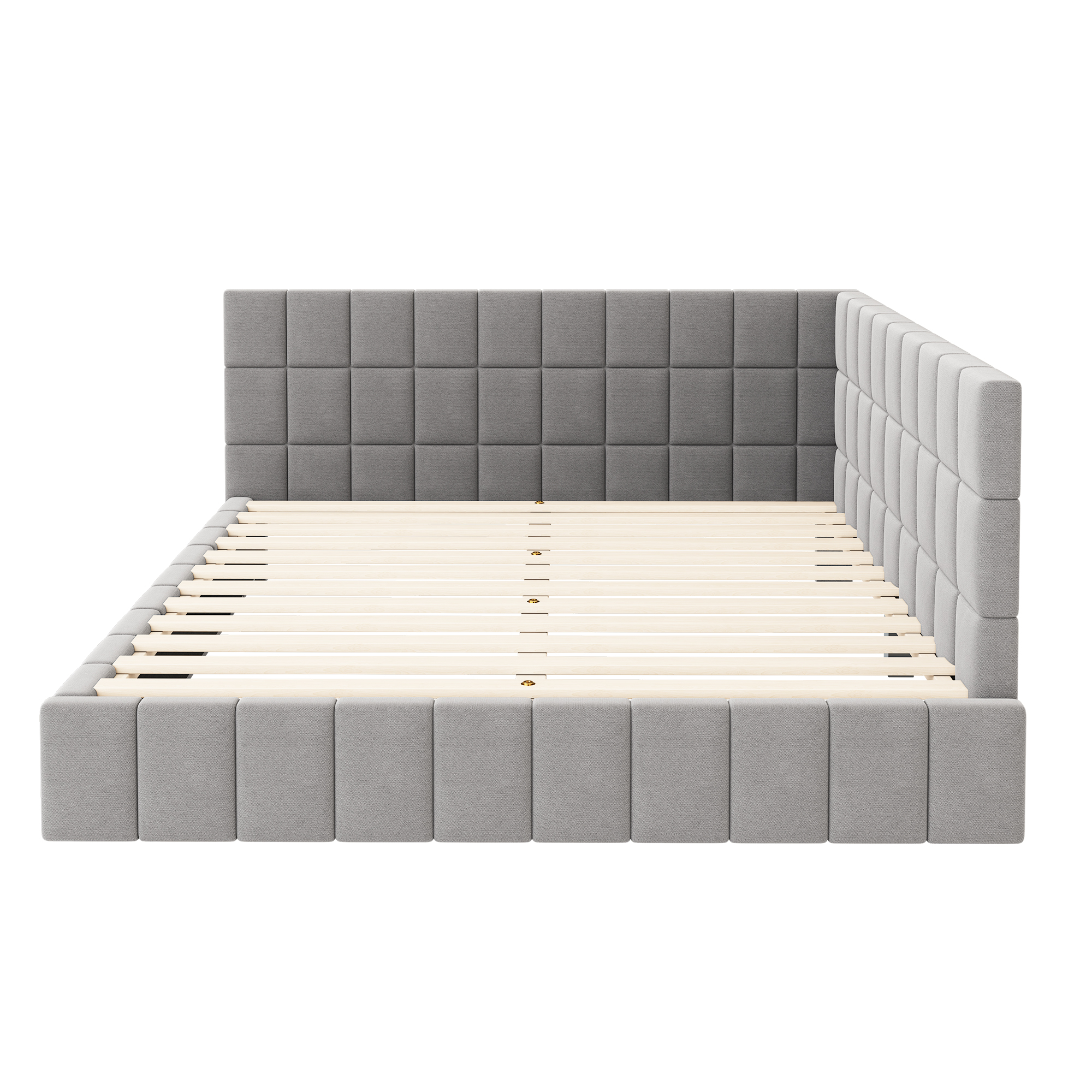 Lit canapé velours gris 160x200