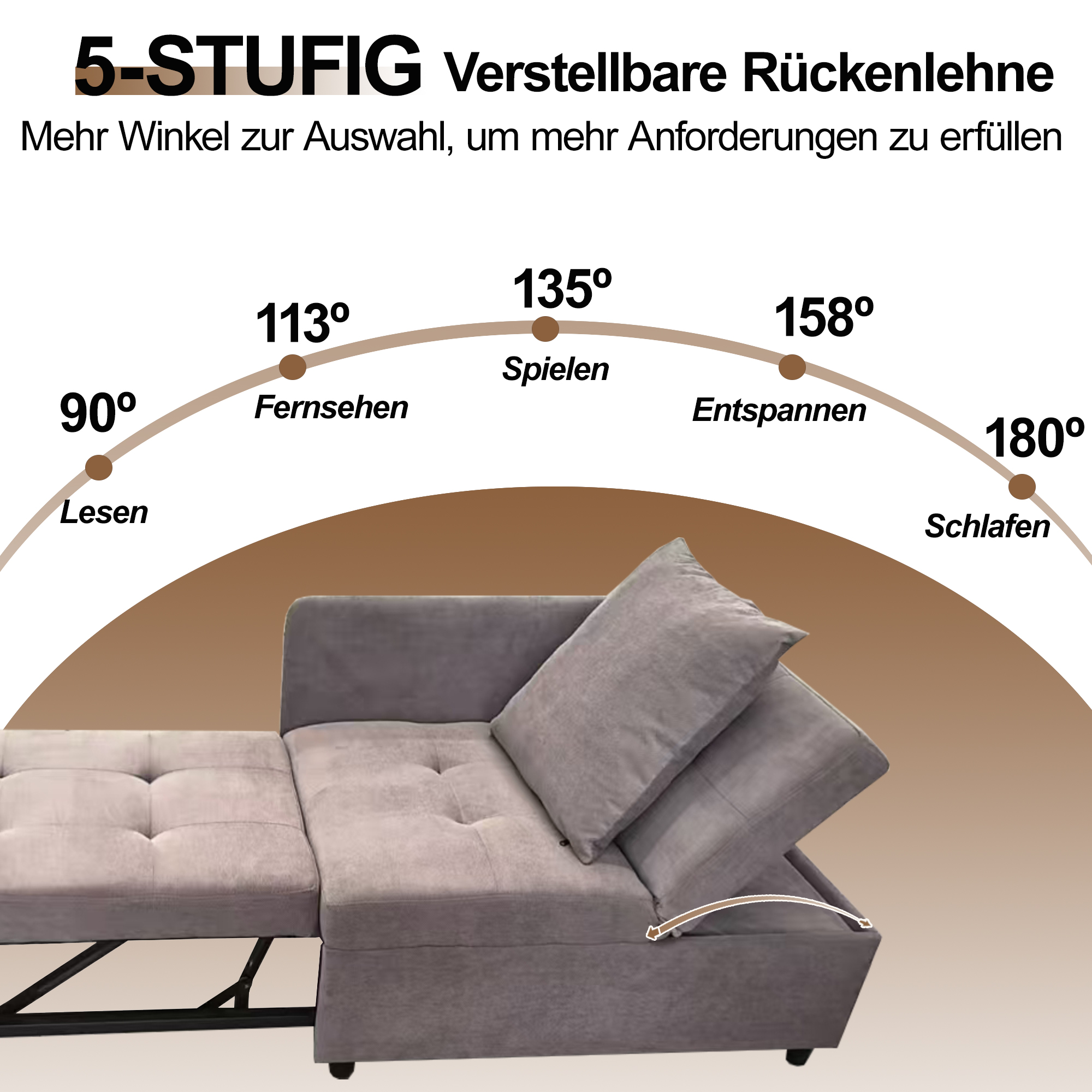 Canapé-lit convertible 3-en-1 (sofa, fauteuil lounge, lit simple), en lin, pour petits espaces, chambres d'amis et bureau, design polyvalent, confort maximal, matériau respirant, style moderne fonctionnel - image 15