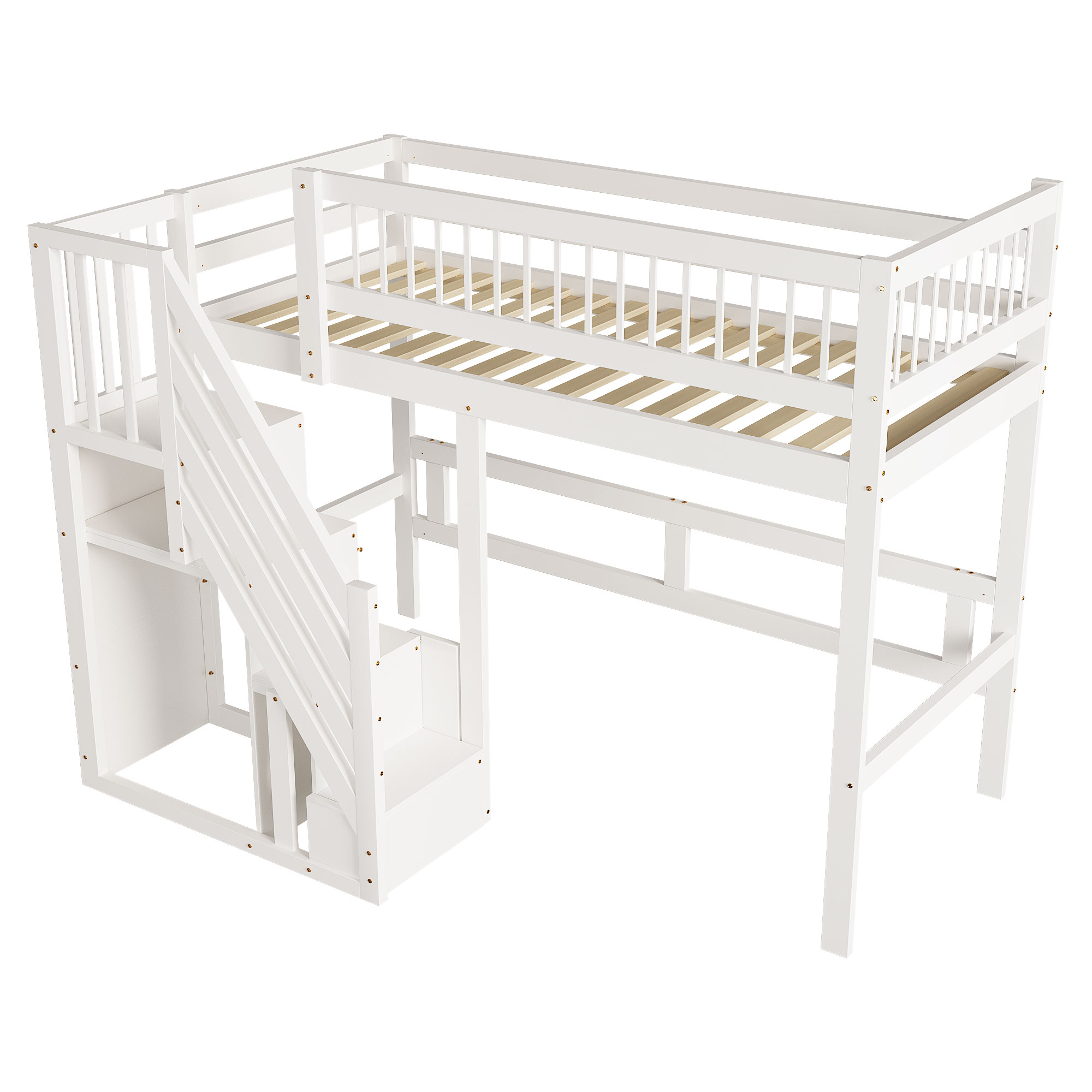 Lit mezzanine design moderne blanc
