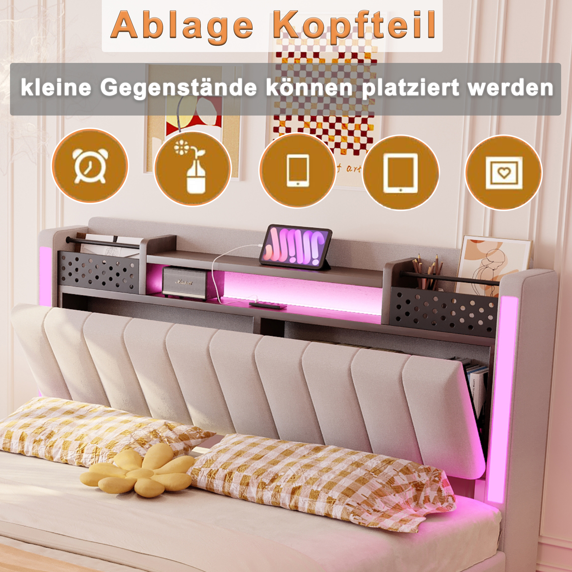 Détails des rangements intégrés