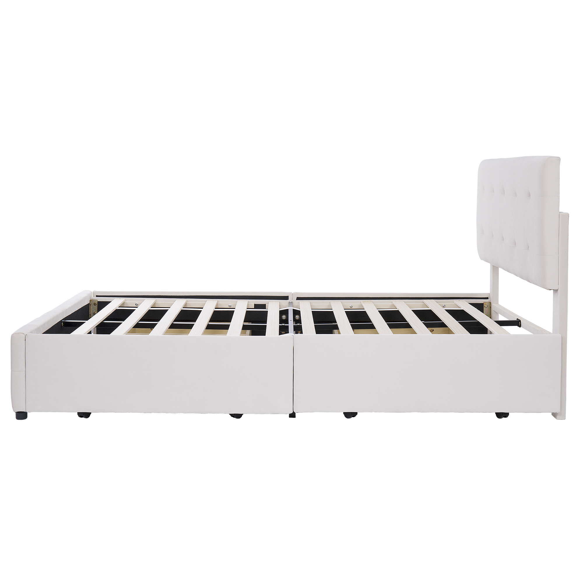 Polsterbett 140 x 200 cm, Doppelbett mit Schublade