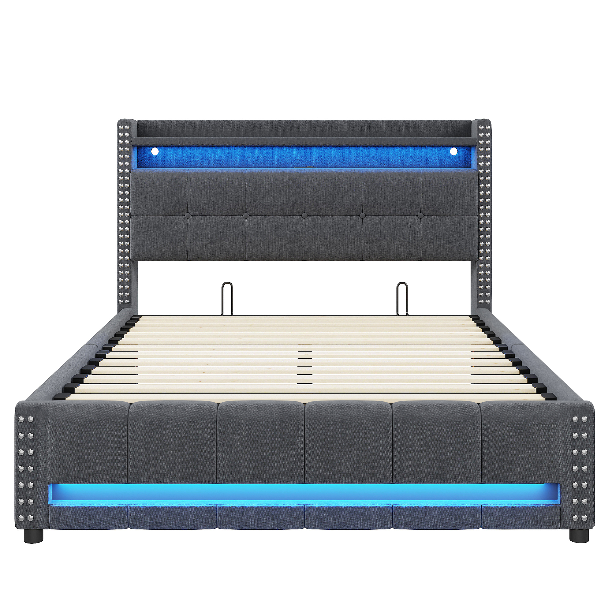 Polsterbett 140*200cm mit LED-Beleuchtung und USB-