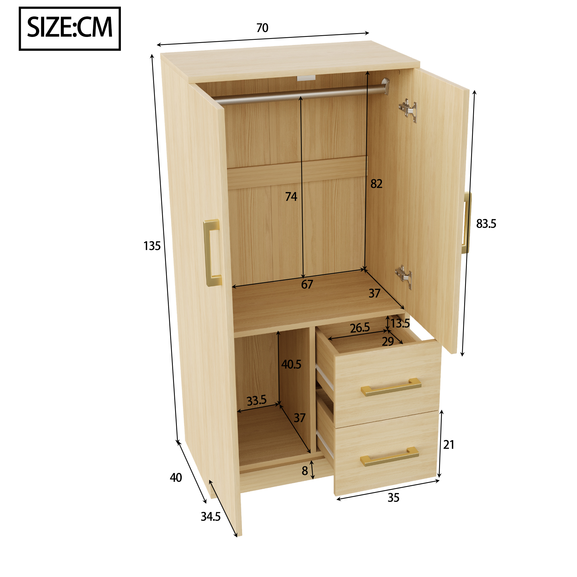 Dimensions du armoire