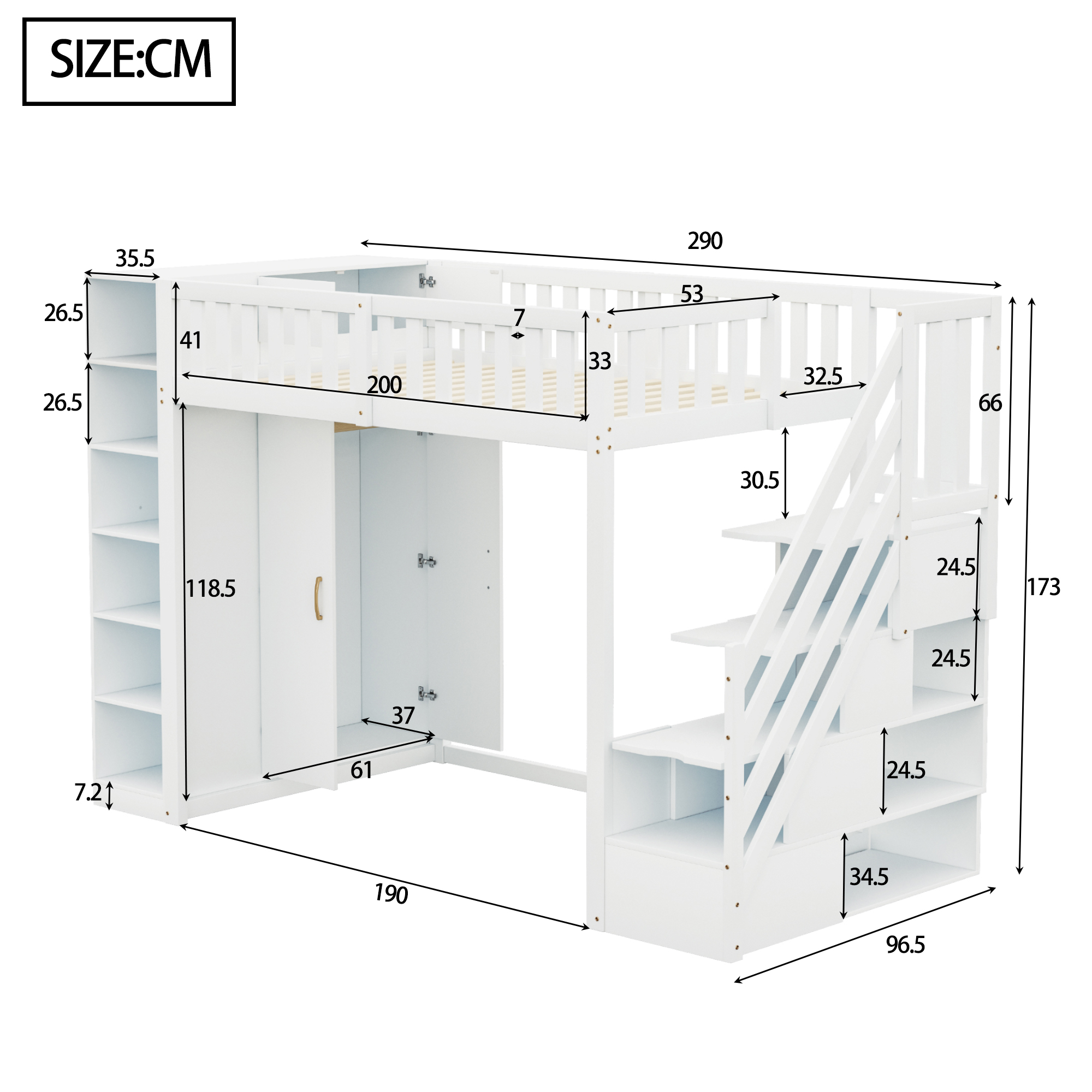 Dimensions du lit mezzanine
