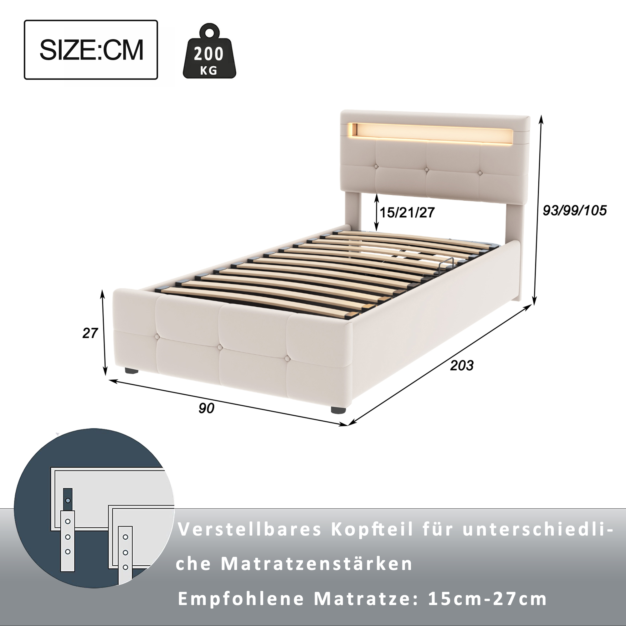 Schéma dimensions lit enfant