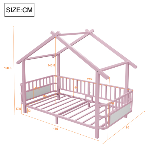 Dimensions du lit enfant maison 90x200 cm