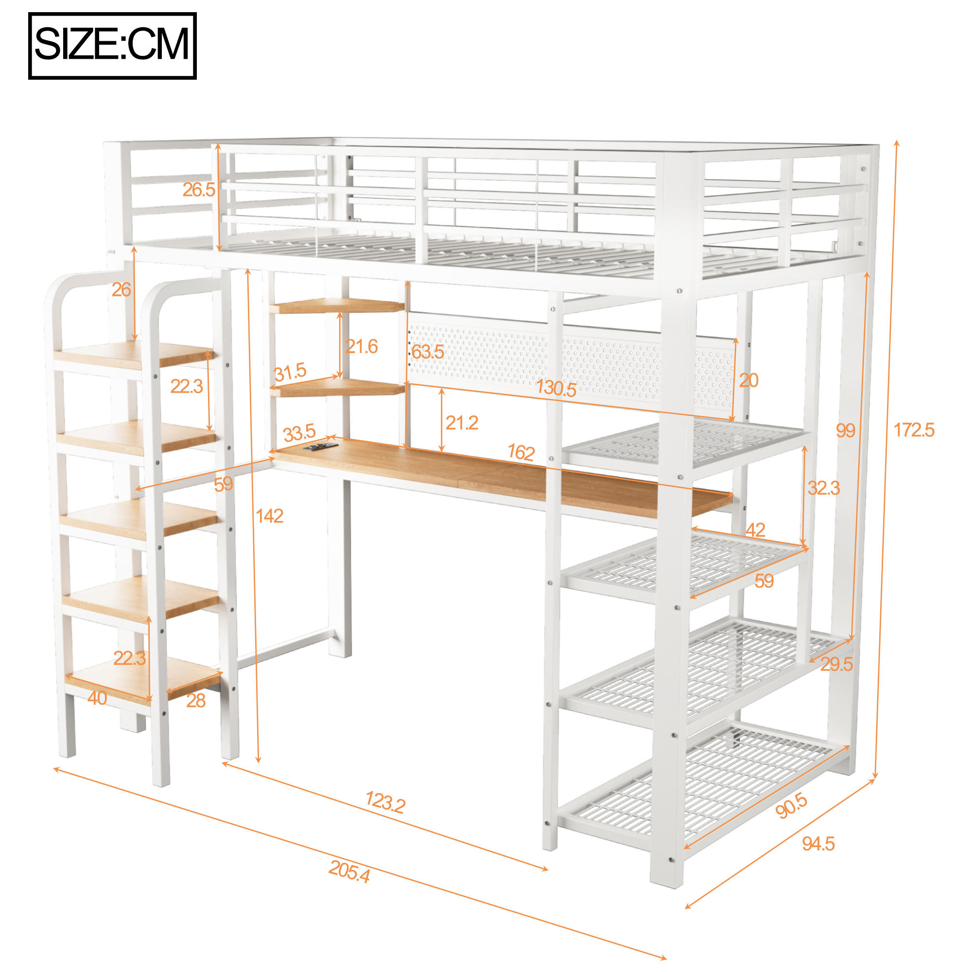 Dimensions lit meuble haut 90x200 cm